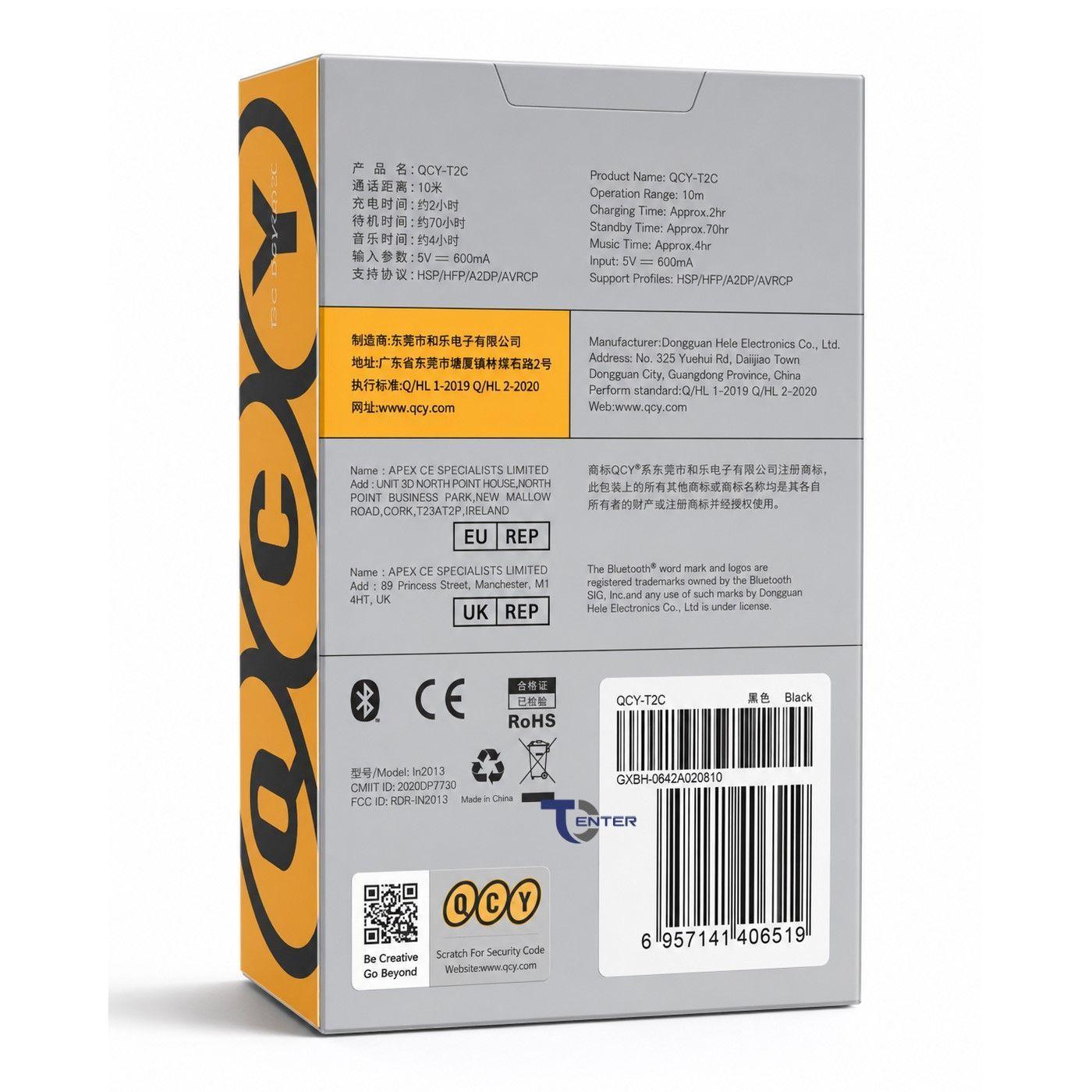 Audífonos QCY T2C True Wireless AirBuds Negros-5