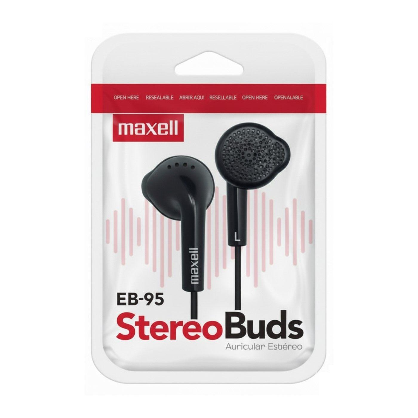 Audífono Stereo Buds Maxell EB-95 jack 3.5mm Negro-2