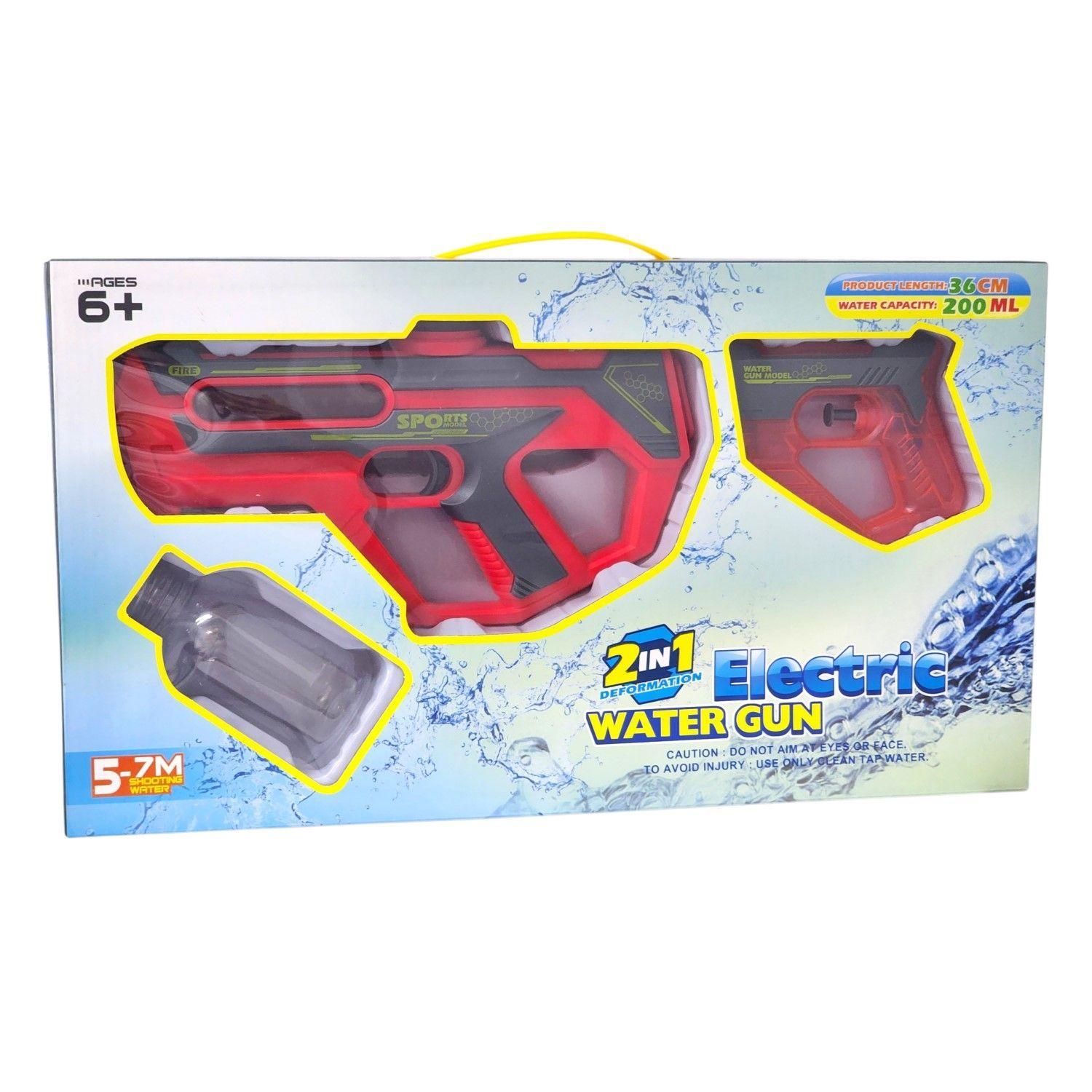 Juguete Pistola Lanza Agua 2 En 1 Recargable DBG1658R Rojo-7