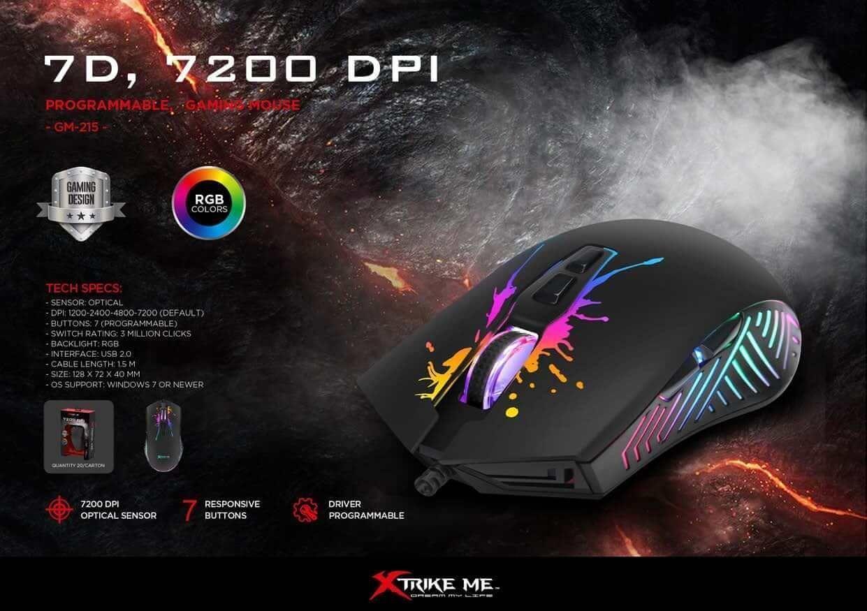 Mouse Gamer Xtrike Me Pro 7200dpi Gm-215-5