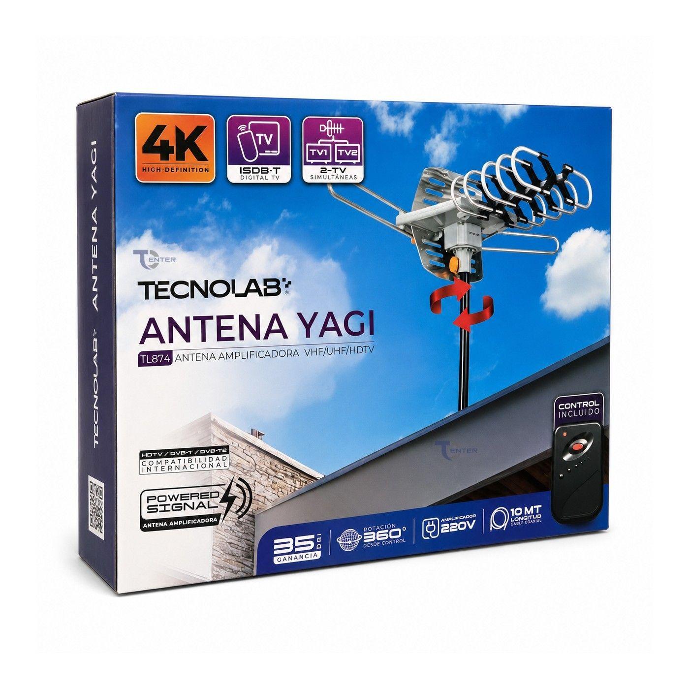 Antena TV Digital Tecnolab TL874 35 dBi 360° 4K-3
