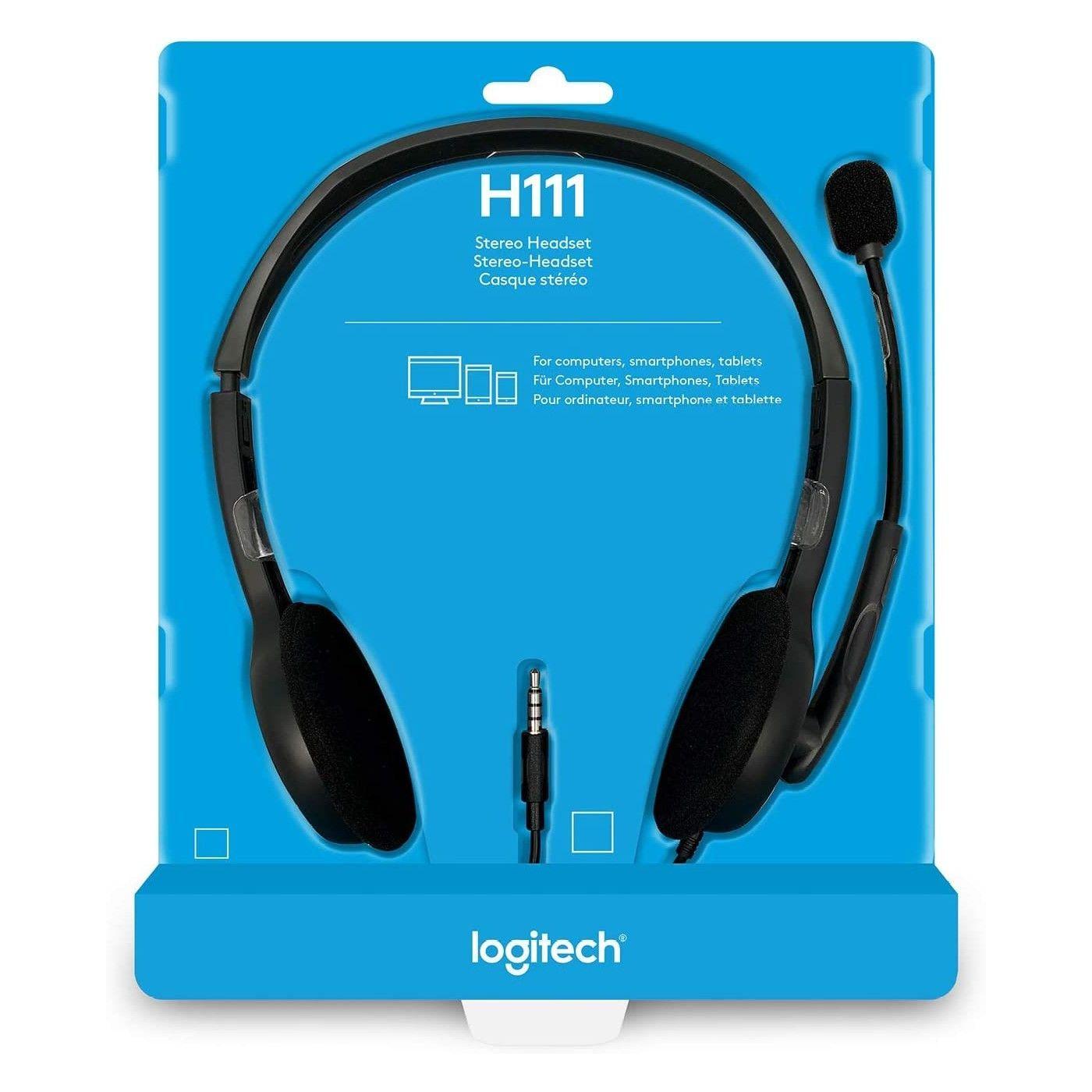 Audifono Stereo Headset Logitech H111-1