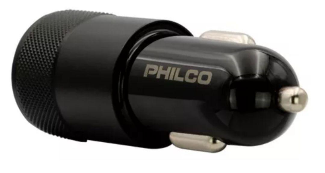Cargador de Auto USB de 2 Puertos Philco FLP2552B Negro-2