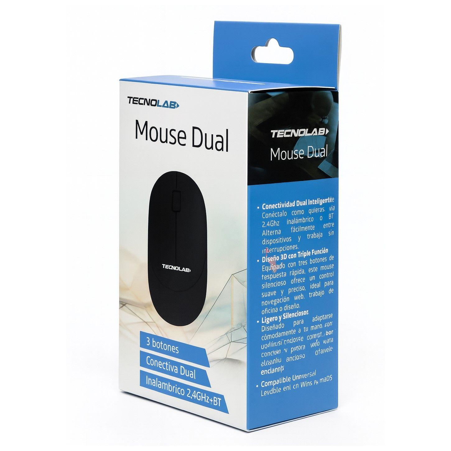 Mouse Inalámbrico Dual BT Tecnolab TL582BK-3