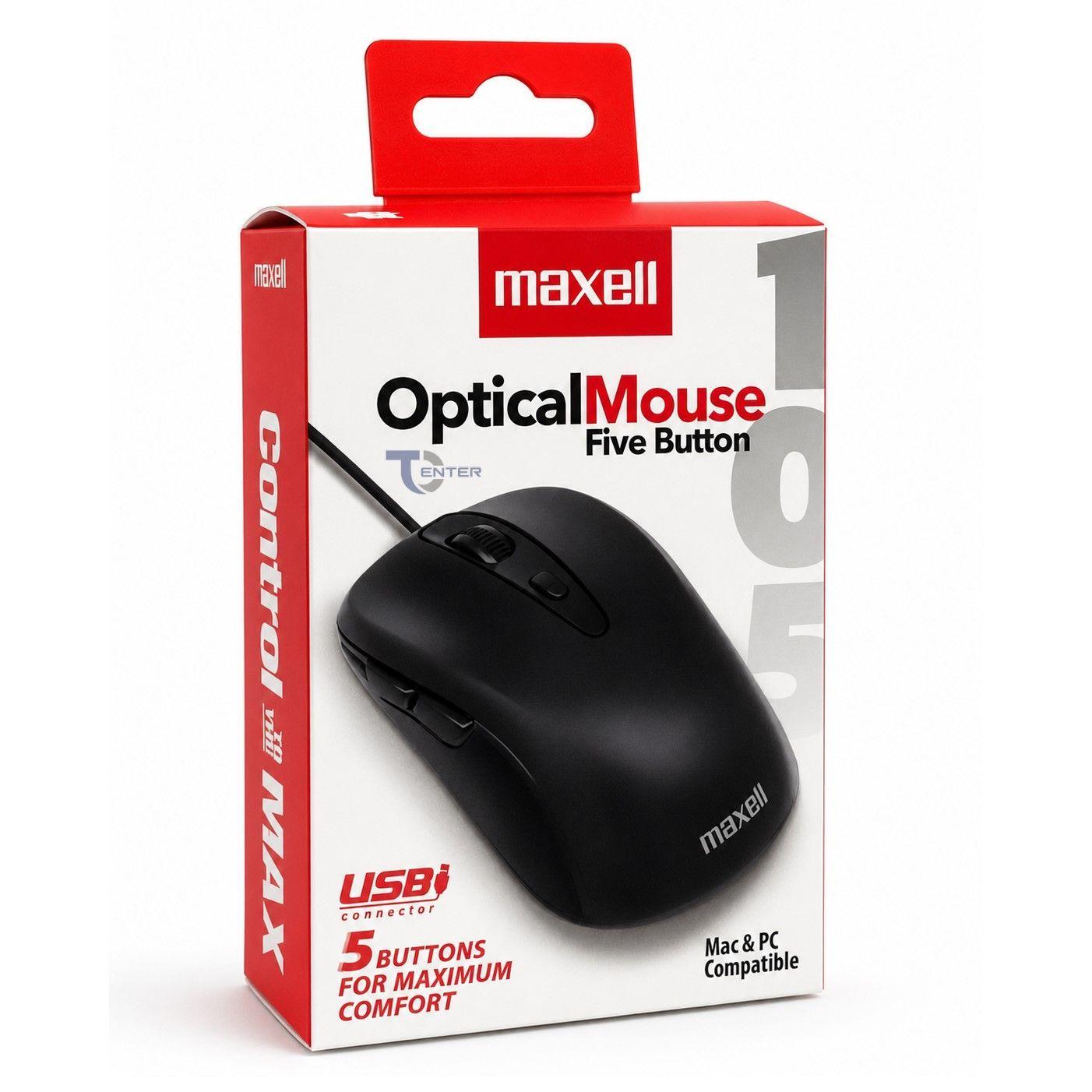 Mouse Óptico 5 Botones USB Maxell MOWR-105 Negro-2