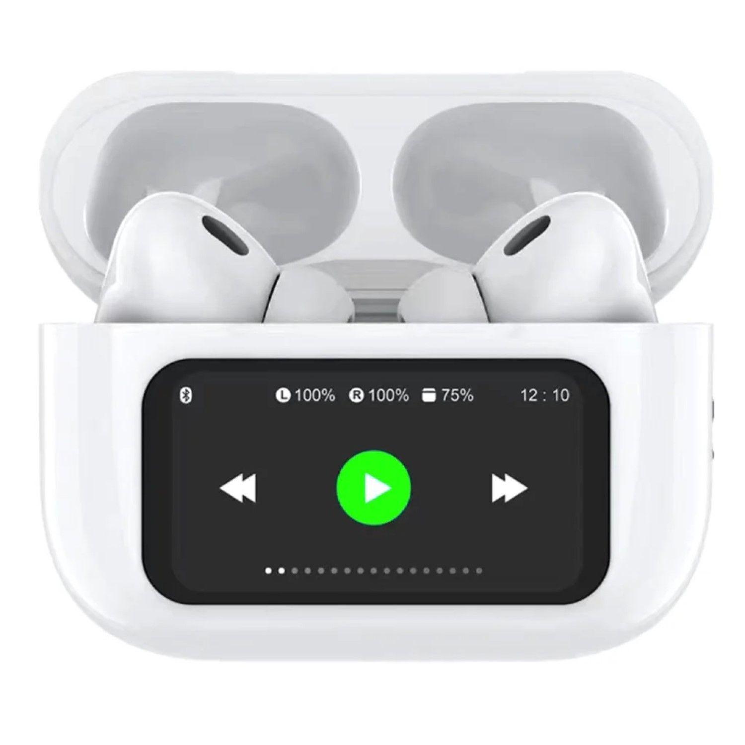 Audífonos Mini Pods TWS Pantalla touch T9 Blanco Fiddler-0