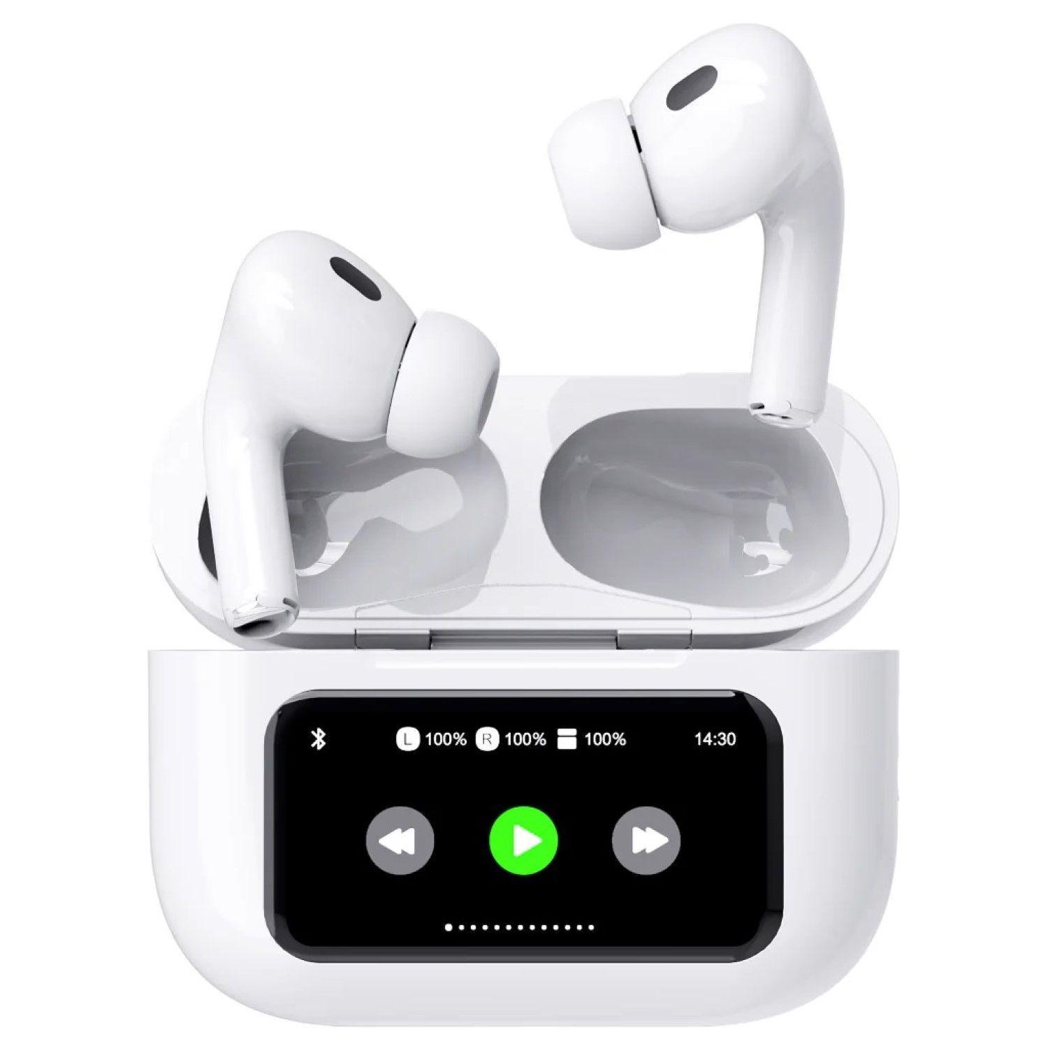 Audífonos Mini Pods TWS Pantalla touch T9 Blanco Fiddler-1