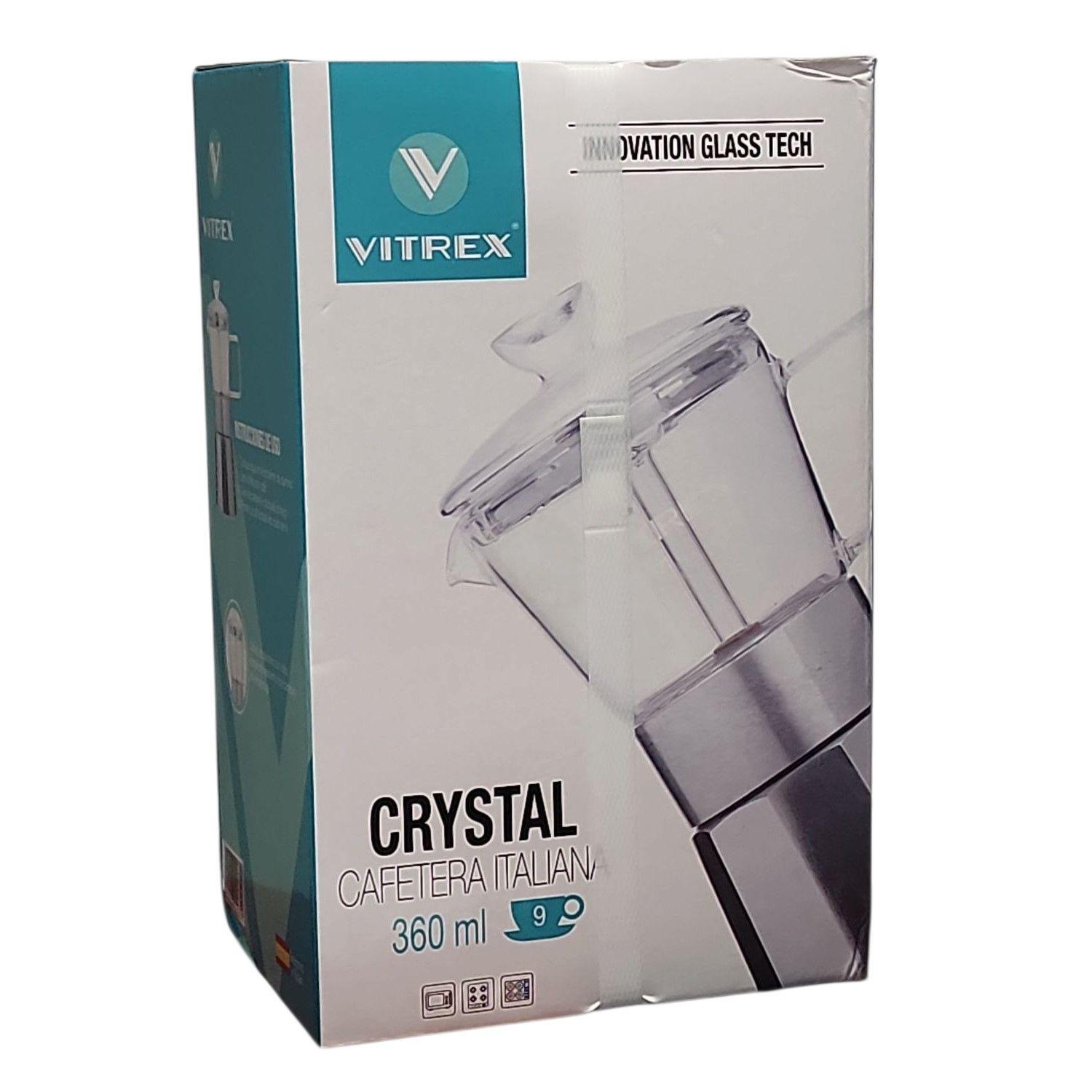 Cafetera Italiana 9 Tazas Crystal Vitrex 360 ml -6