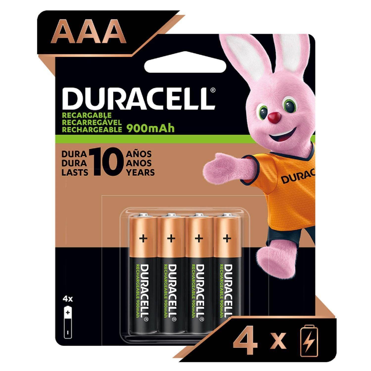 Pack 4 Pilas AAA Recargables Duracell 850mAh-0