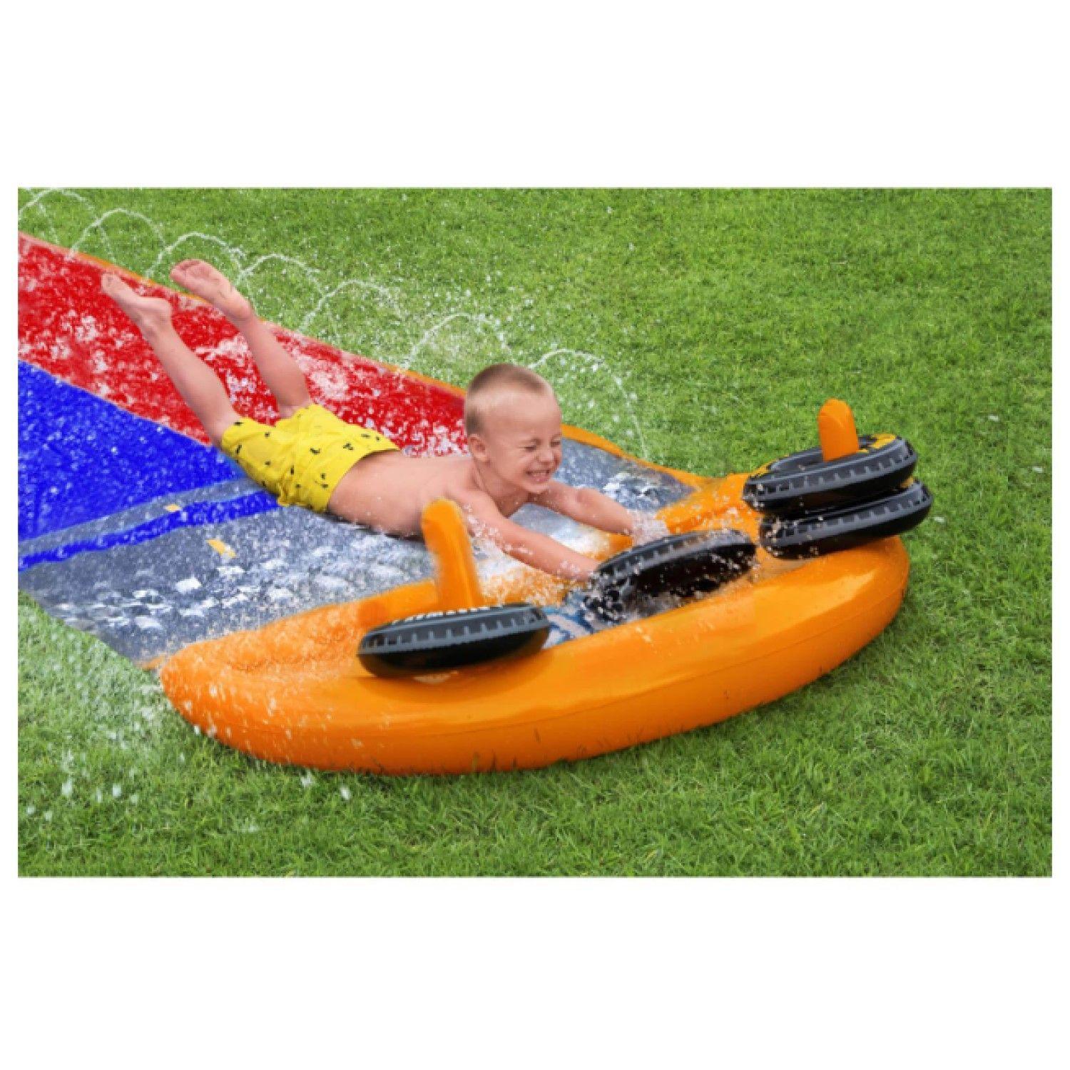 Deslizador Tobogán Agua Doble 4.88M + Aros Bestway -4