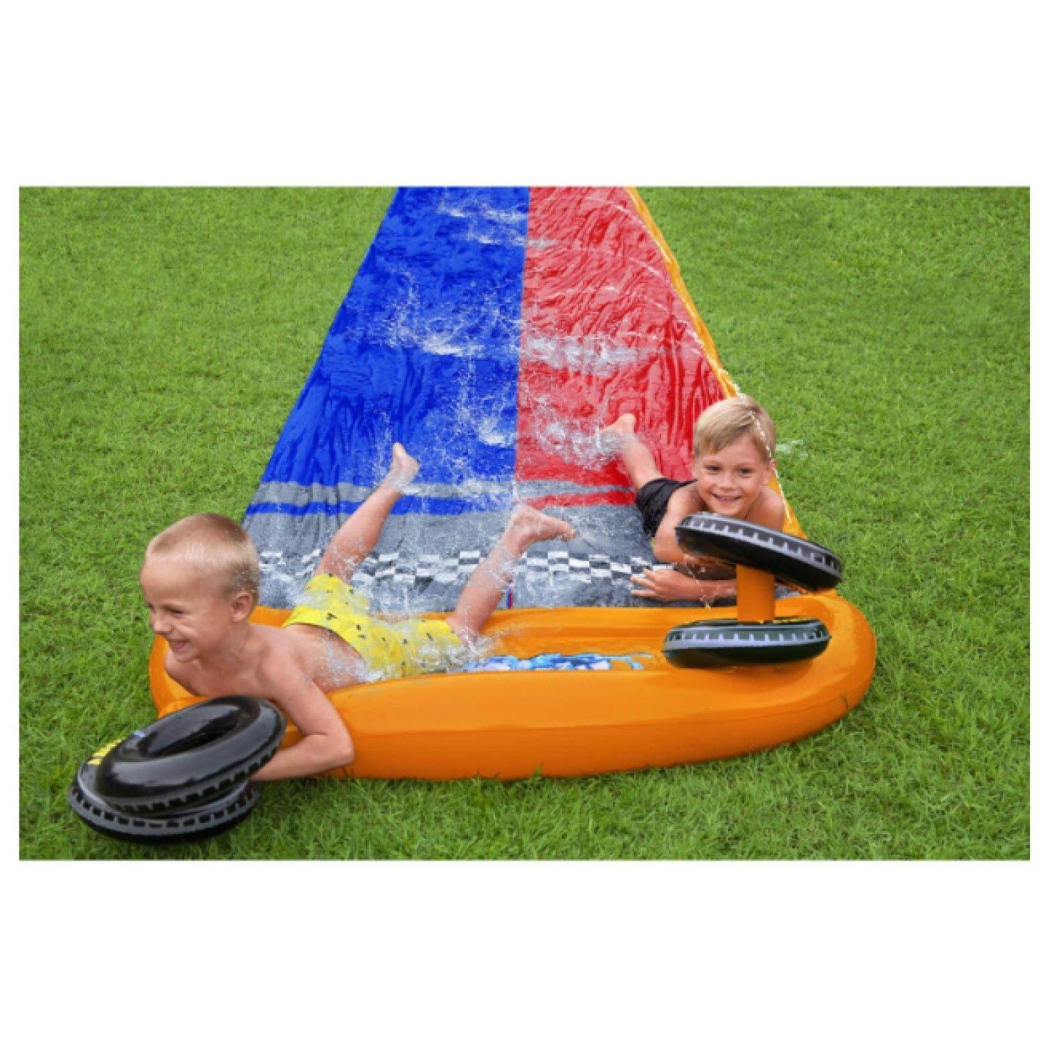 Deslizador Tobogán Agua Doble 4.88M + Aros Bestway -5