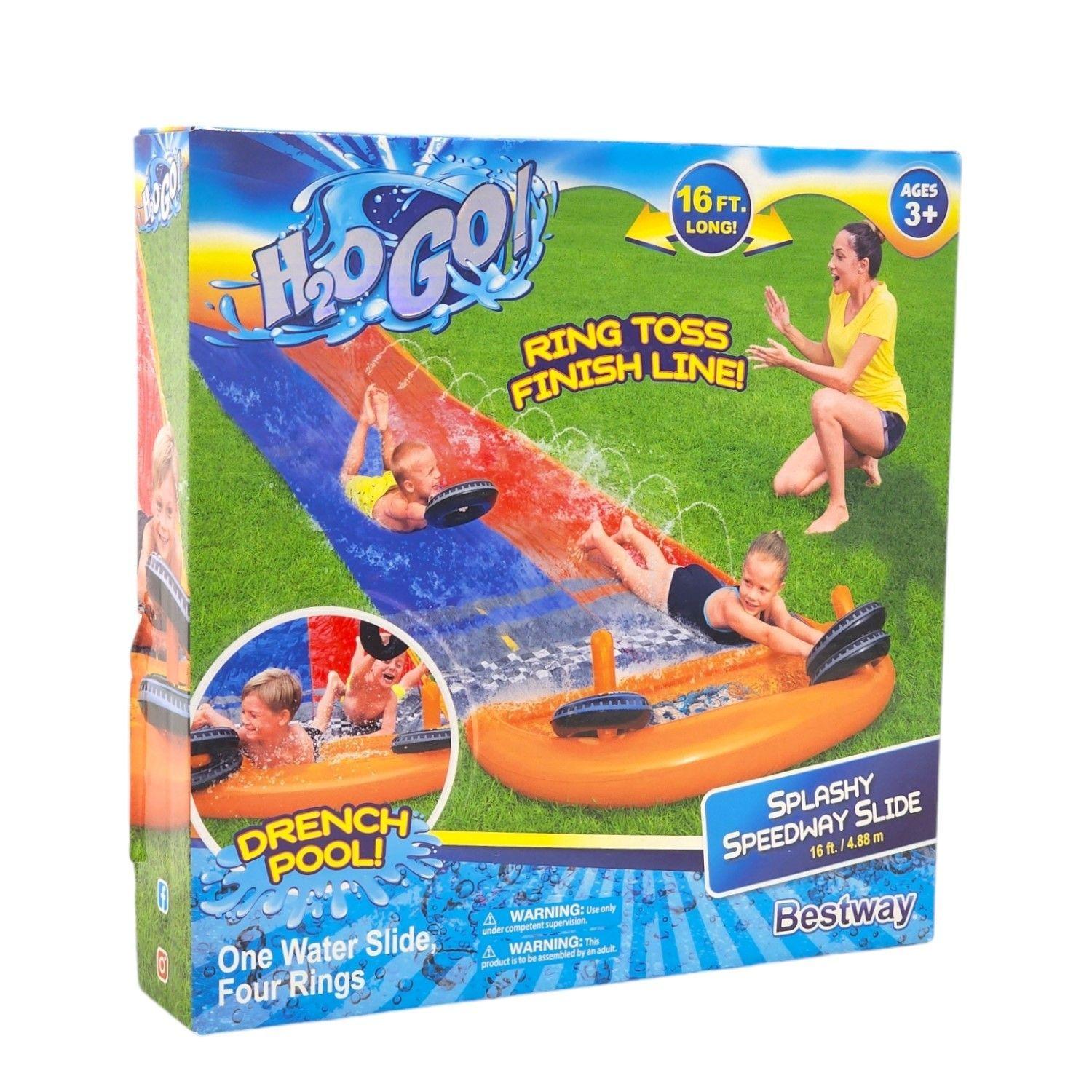 Deslizador Tobogán Agua Doble 4.88M + Aros Bestway -6
