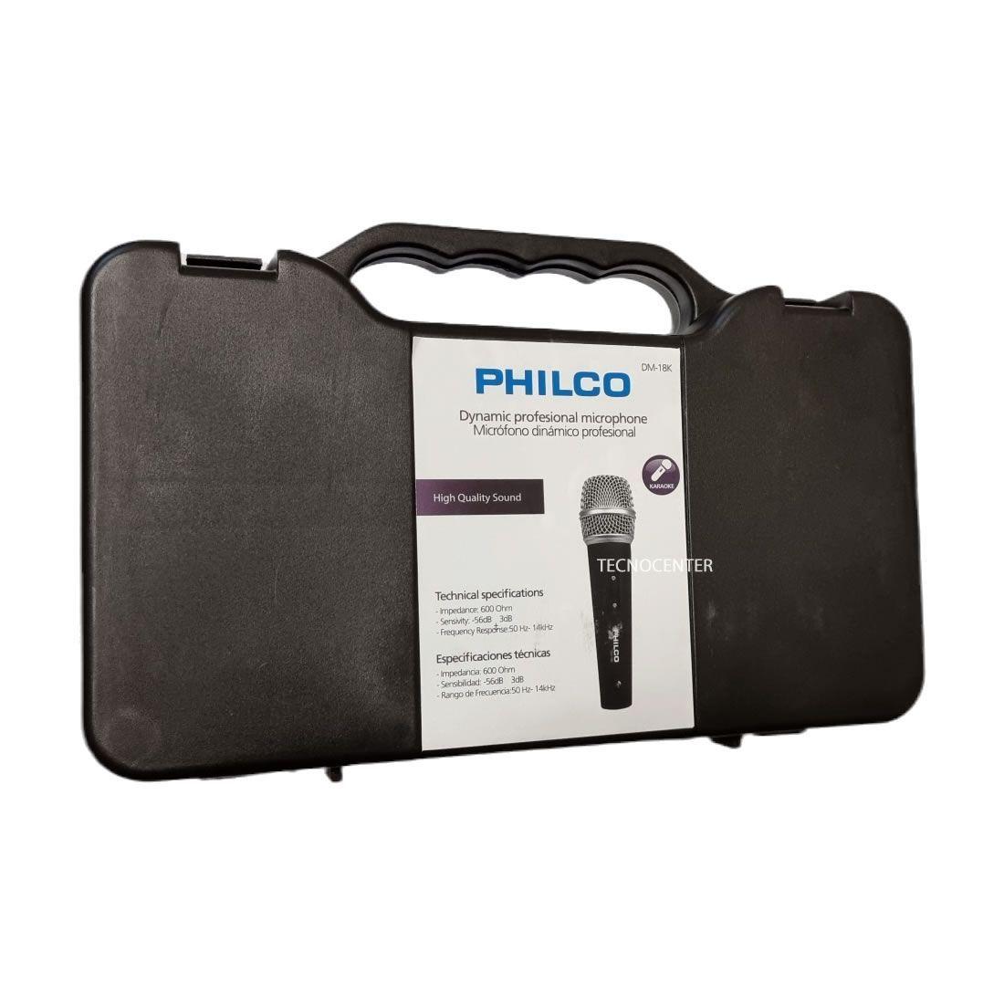 Microfono Dinamico Philco Con Estuche DM18K-1