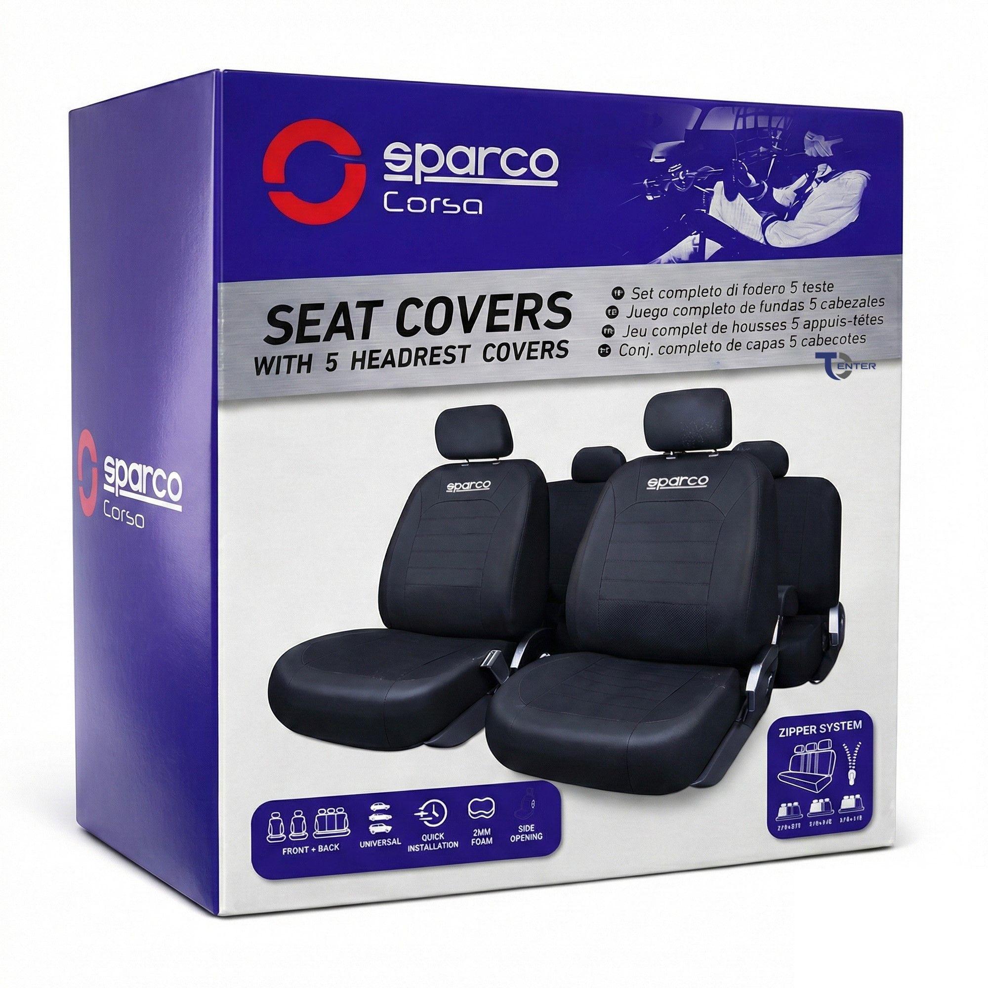 Fundas Cubre Asiento Sparco PVC Negro SPS404PVCBK-2