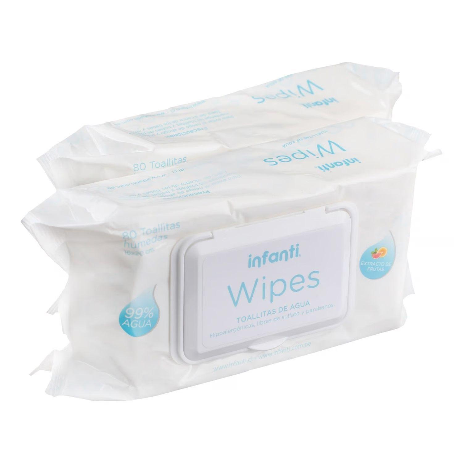 Toallitas Húmedas Infanti Water Wipes Pack 2x80 Un-2