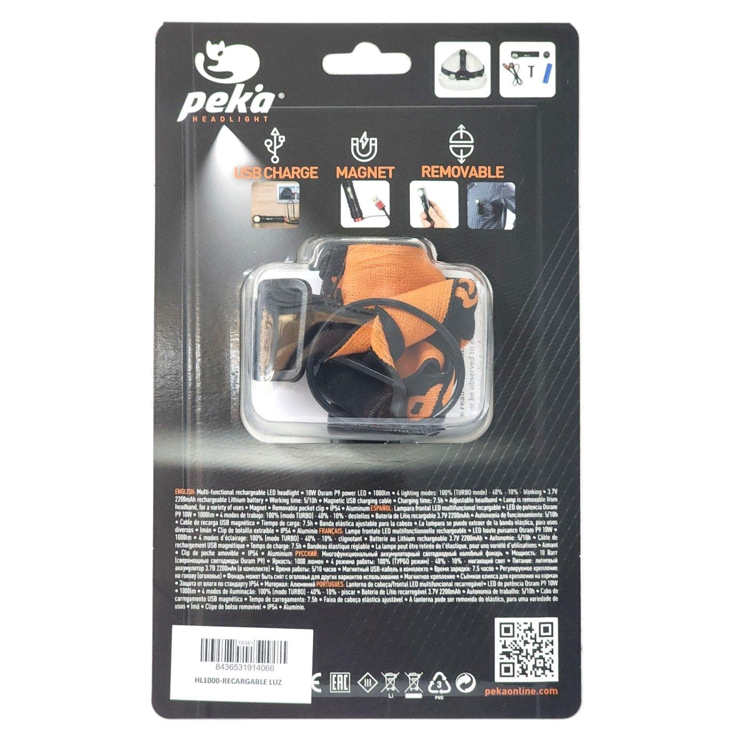 Lámpara Multifuncional LED 10W Recargable 1000lm HL1000 Peka-8