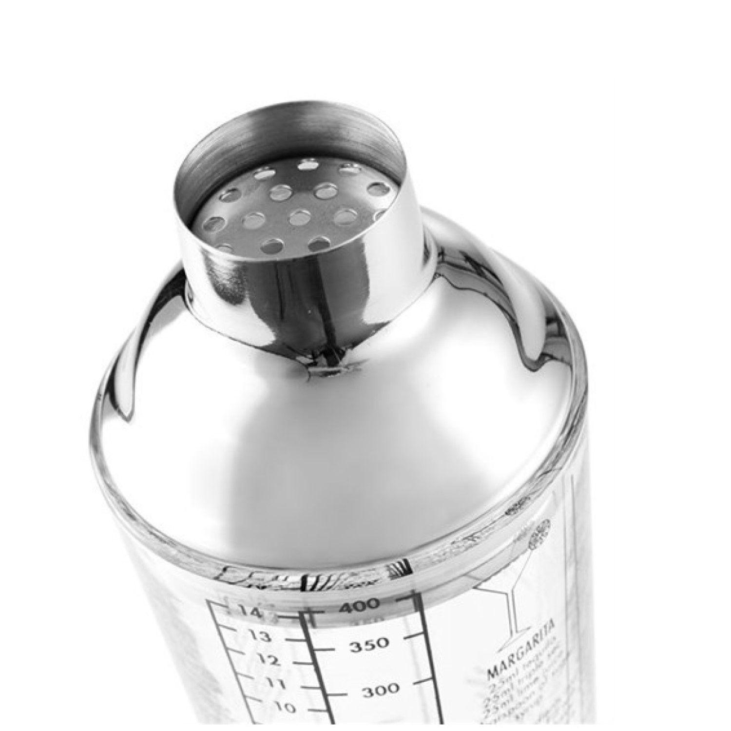 Coctelera Shaker De Vidrio Con Recetas De 400 Ml 14005-1