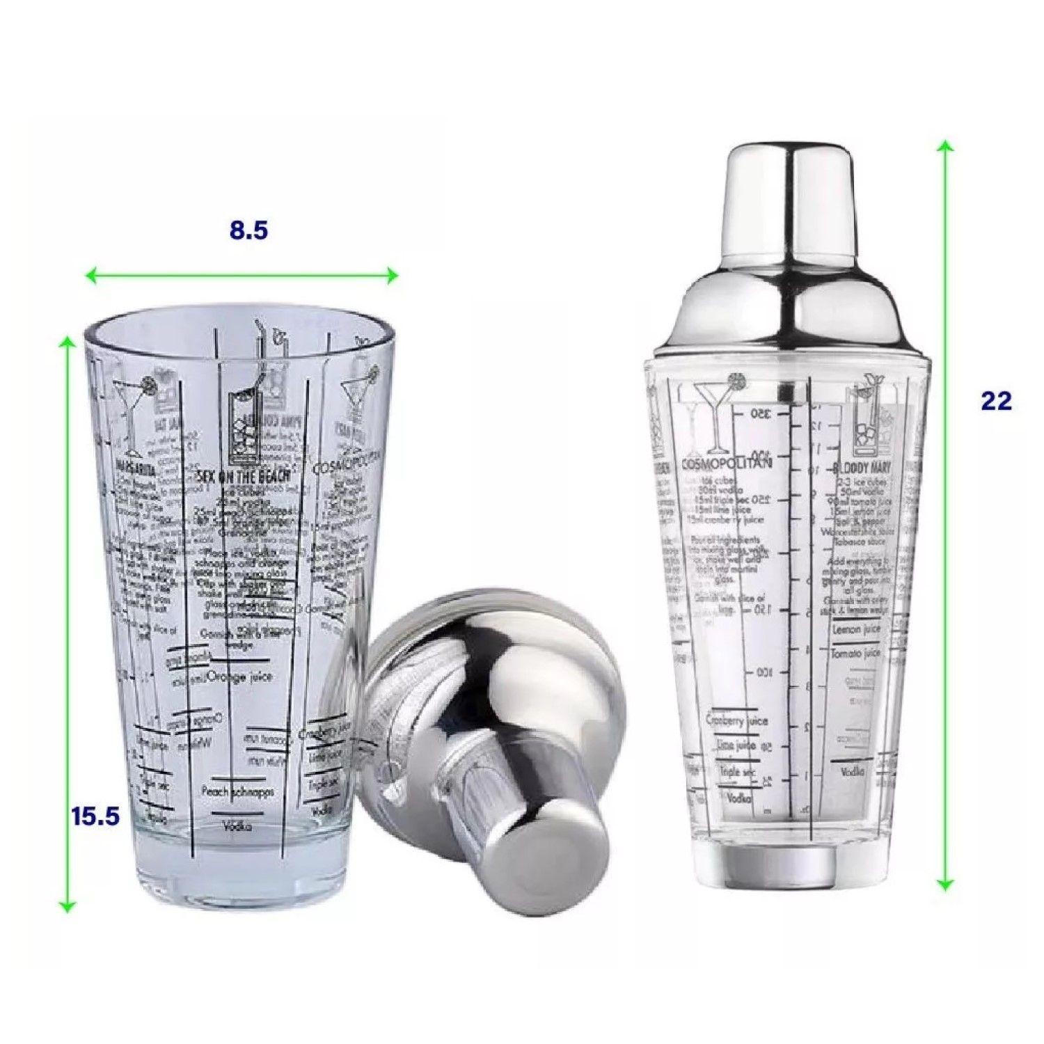 Coctelera Shaker De Vidrio Con Recetas De 400 Ml 14005-5