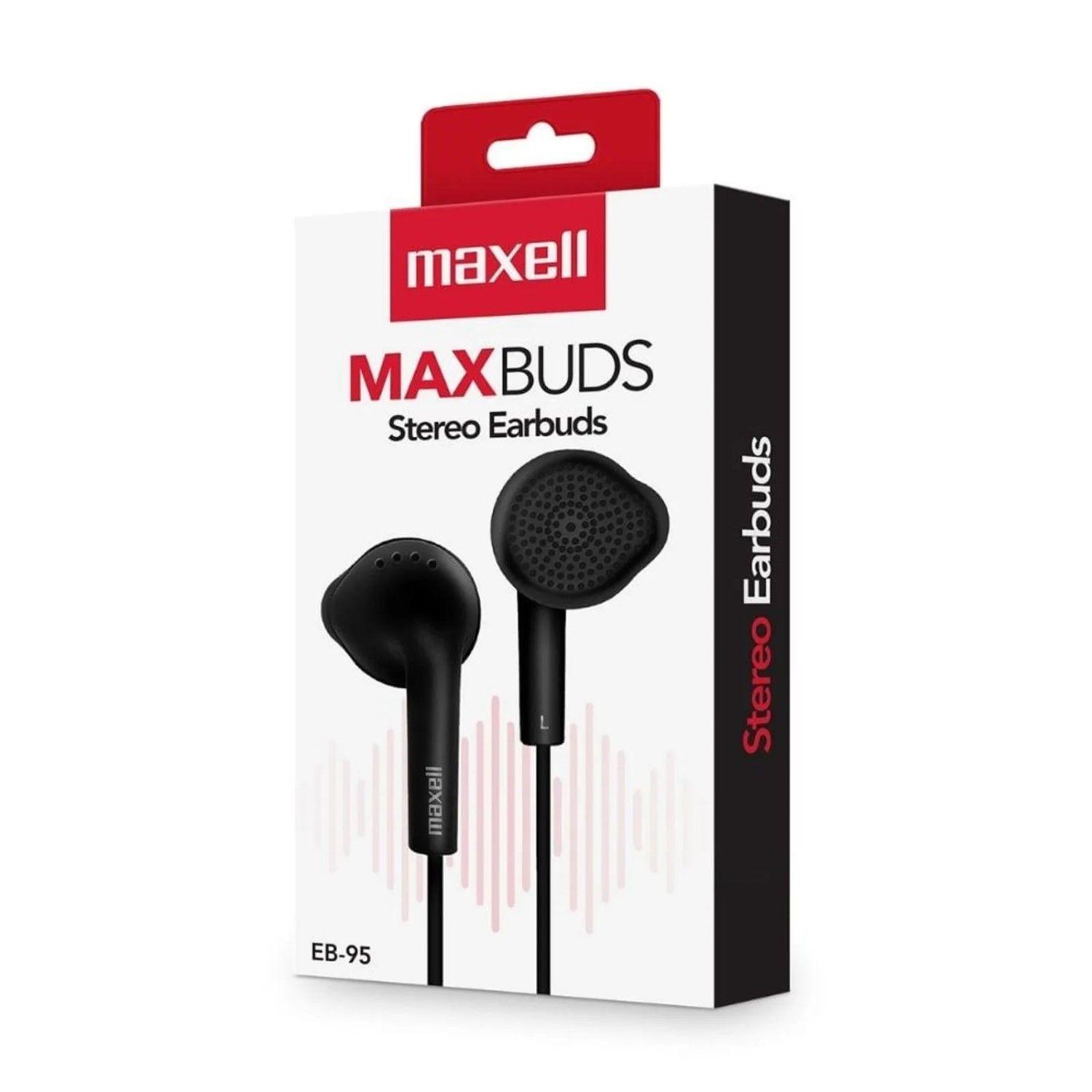 Audífonos MaxBuds EB-95 Stereo Earbuds Sin Mic Maxell Negro-2