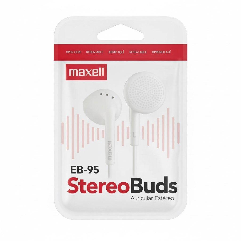 Audífono Stereo Buds Maxell EB-95 jack 3.5mm Blanco-2