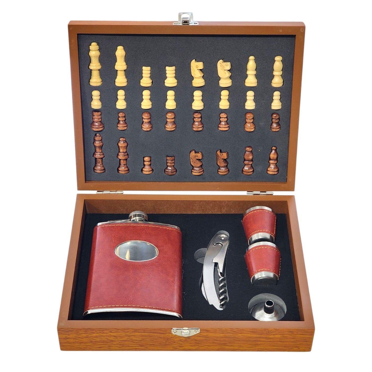 Set Juego Ajedrez Con Petaca 8oz (240ml) y Accesorios 10435-6