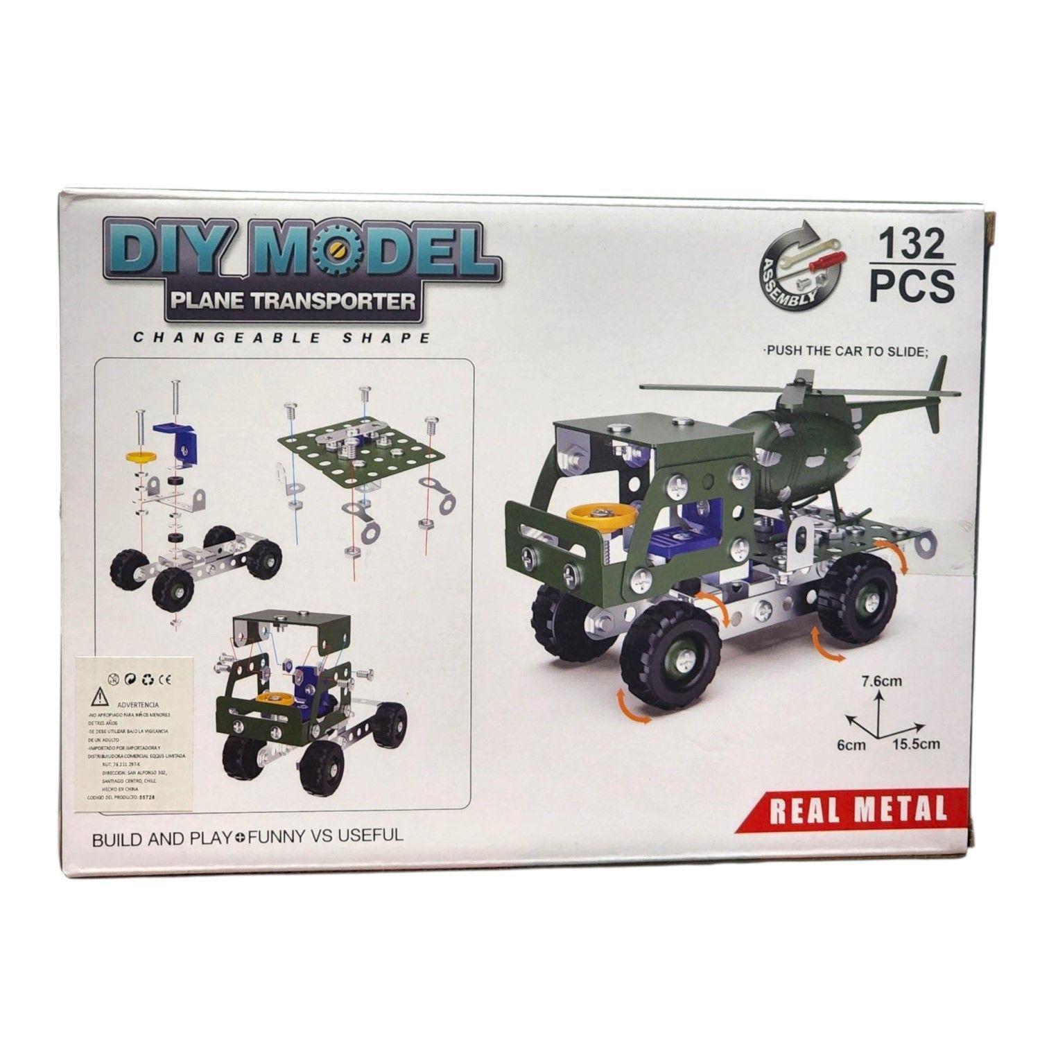 Set Construcción Juguete Camión transportador Helicópter 132pz 55728-4