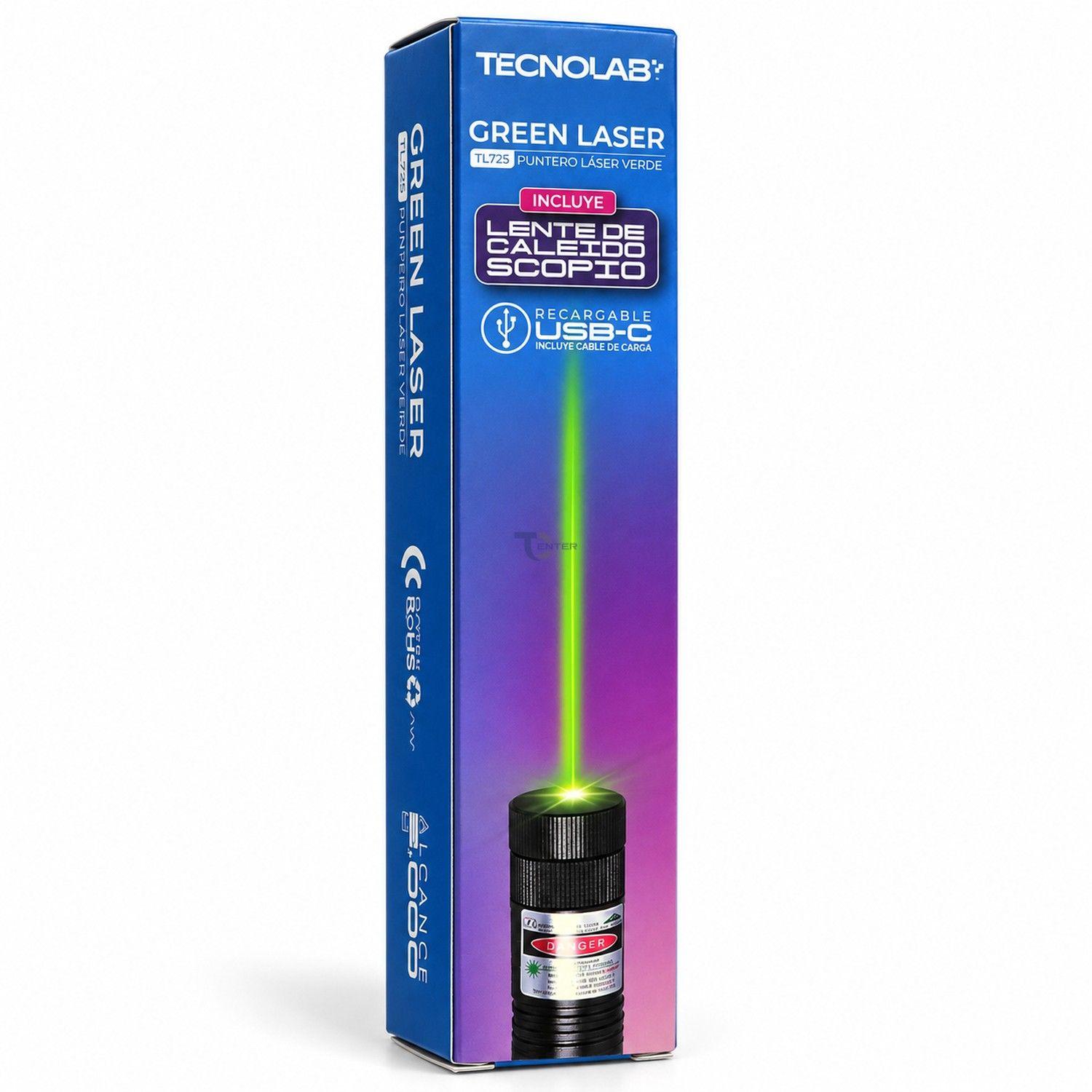 Puntero Láser Verde Recargable USB-C Tecnolab TL-725-4