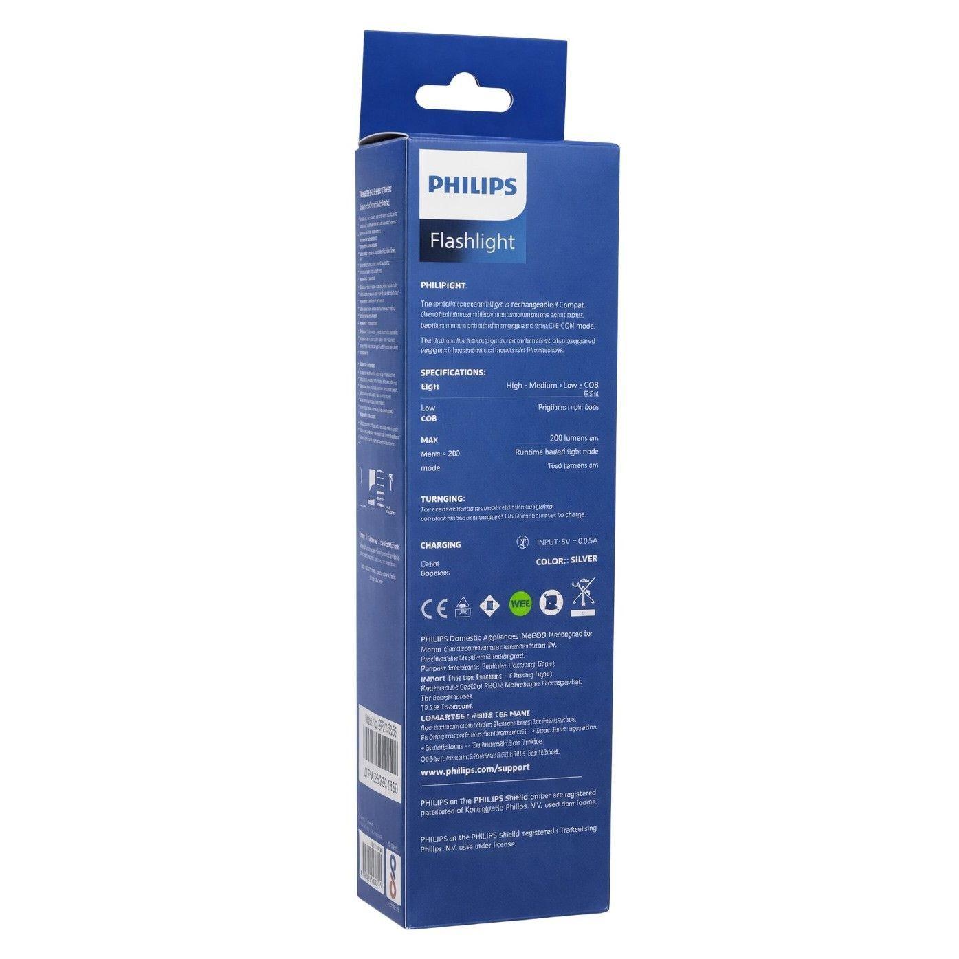Linterna LED Philips SFL1153 10W Recargable Zoom 150m 4 Modos-6