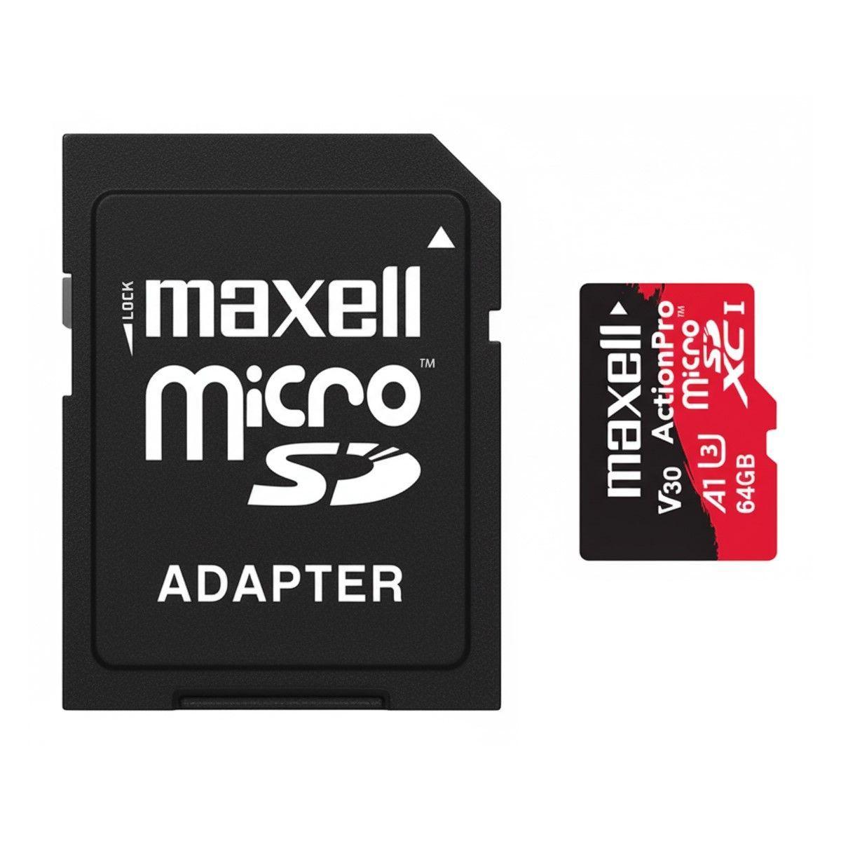 Tarjeta MicroSD Maxell 64GB UH-3 8K 100mb V30-2