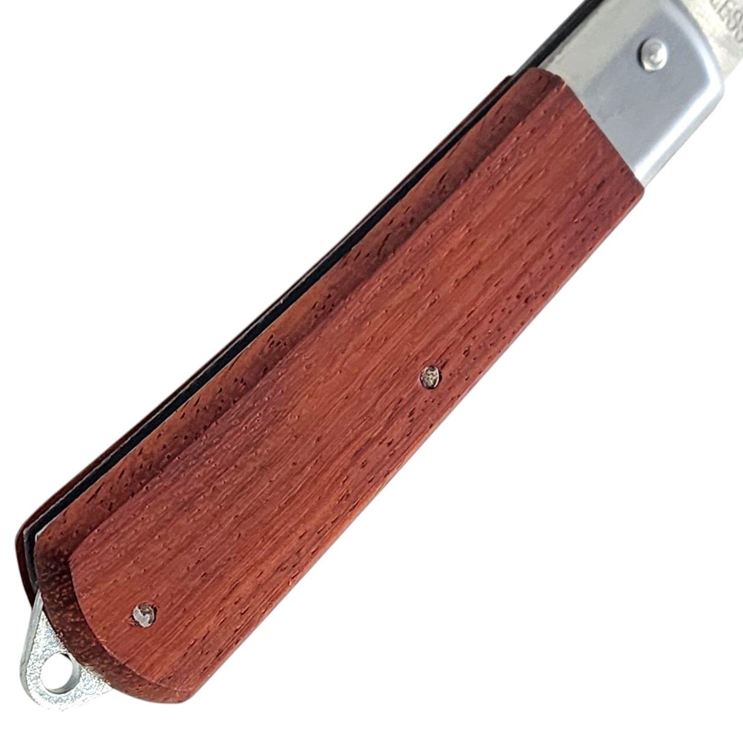 Cuchillo Navaja Cortapluma Curvo Mango Madera 13058-5
