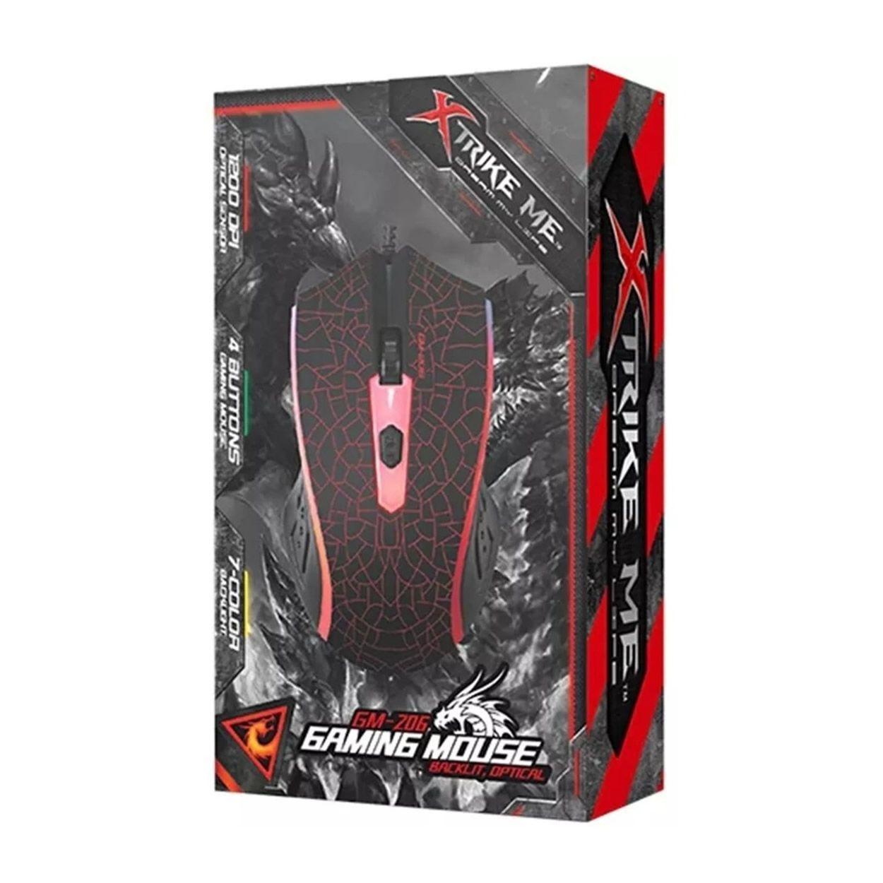 Mouse Gamer Xtrike Me Retroiluminado 1200dpi-3