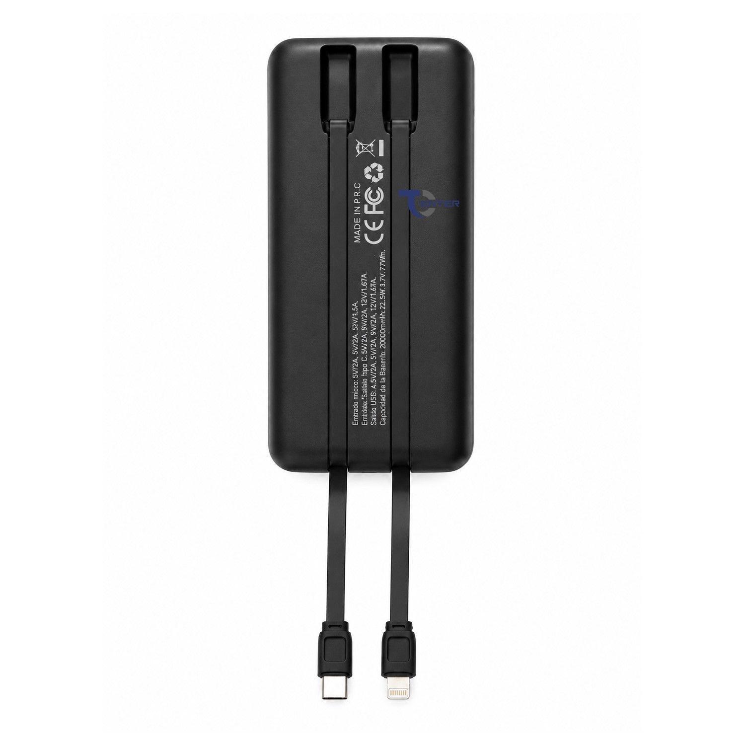 Bater a Port til Powerbank 20 000 Tecnolab 22 5w TL539BK-2