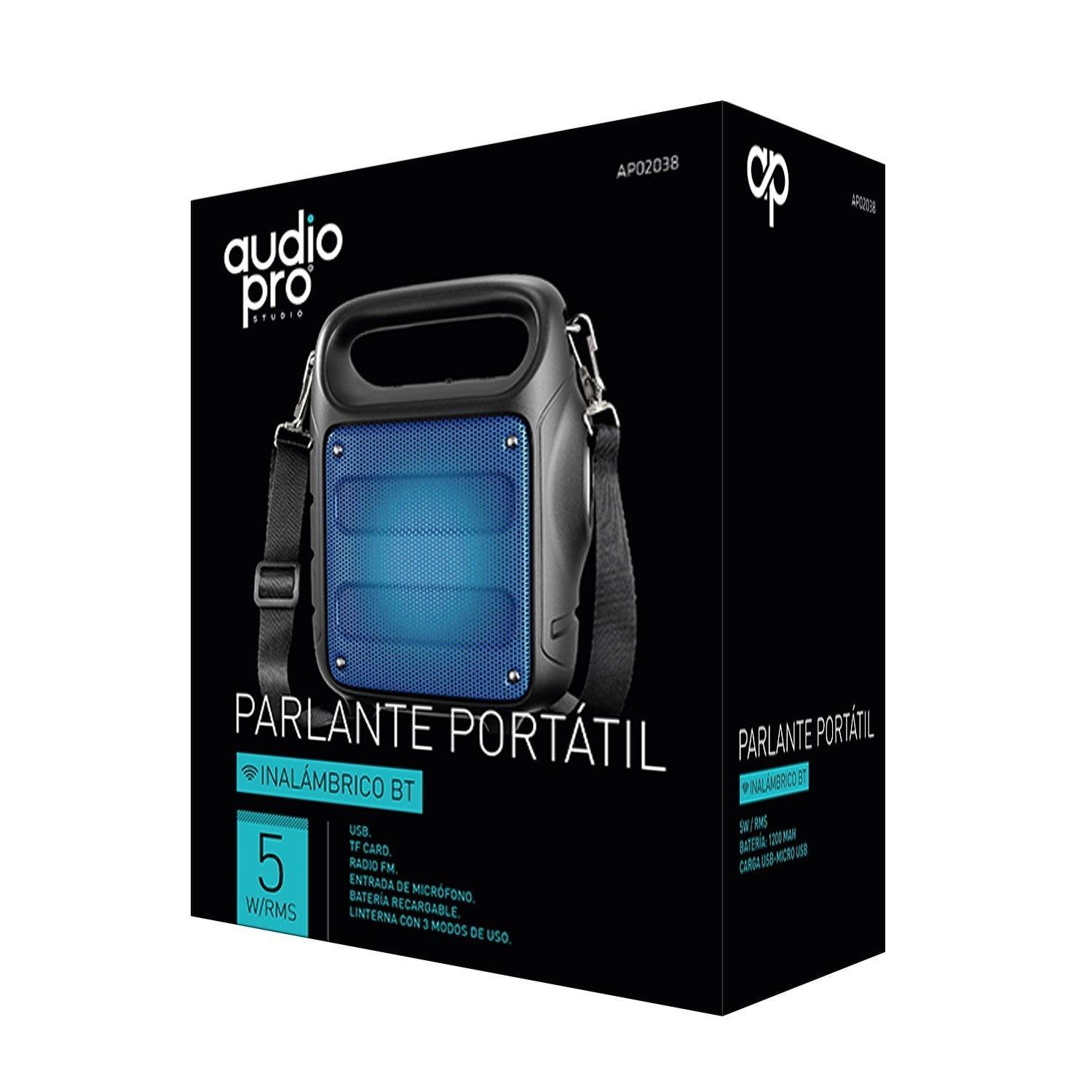 Parlante Portátil Bt Recargable FM Linterna AP02038 Audiopro-2