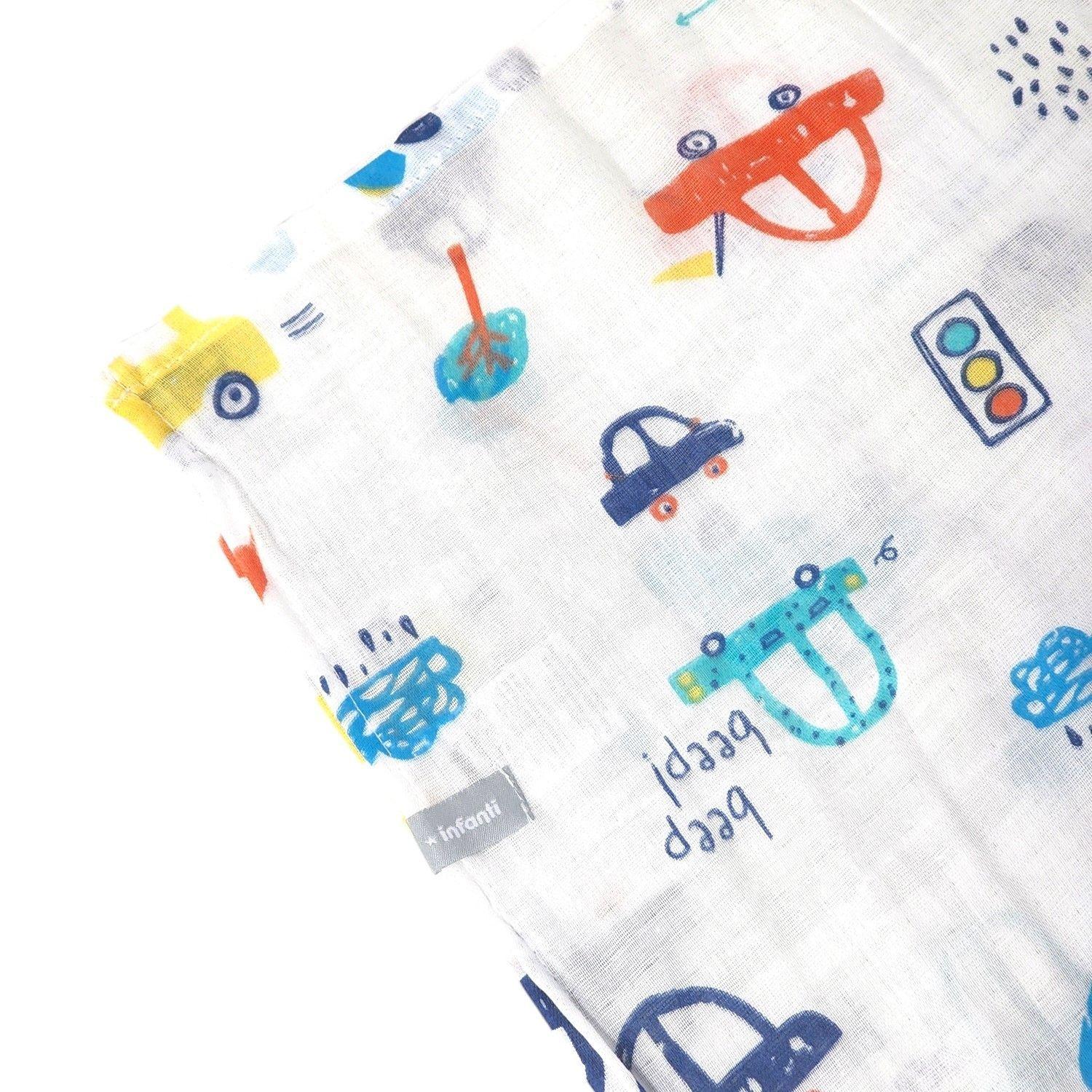 Pack 3 Tutos Bebe Celeste Algodón 75x75cm Infanti-2