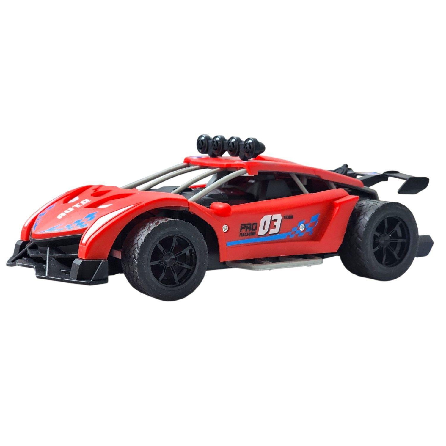 Auto de carrera RC Luz Música y Vapor Trasero DBG1759R Rojo-2