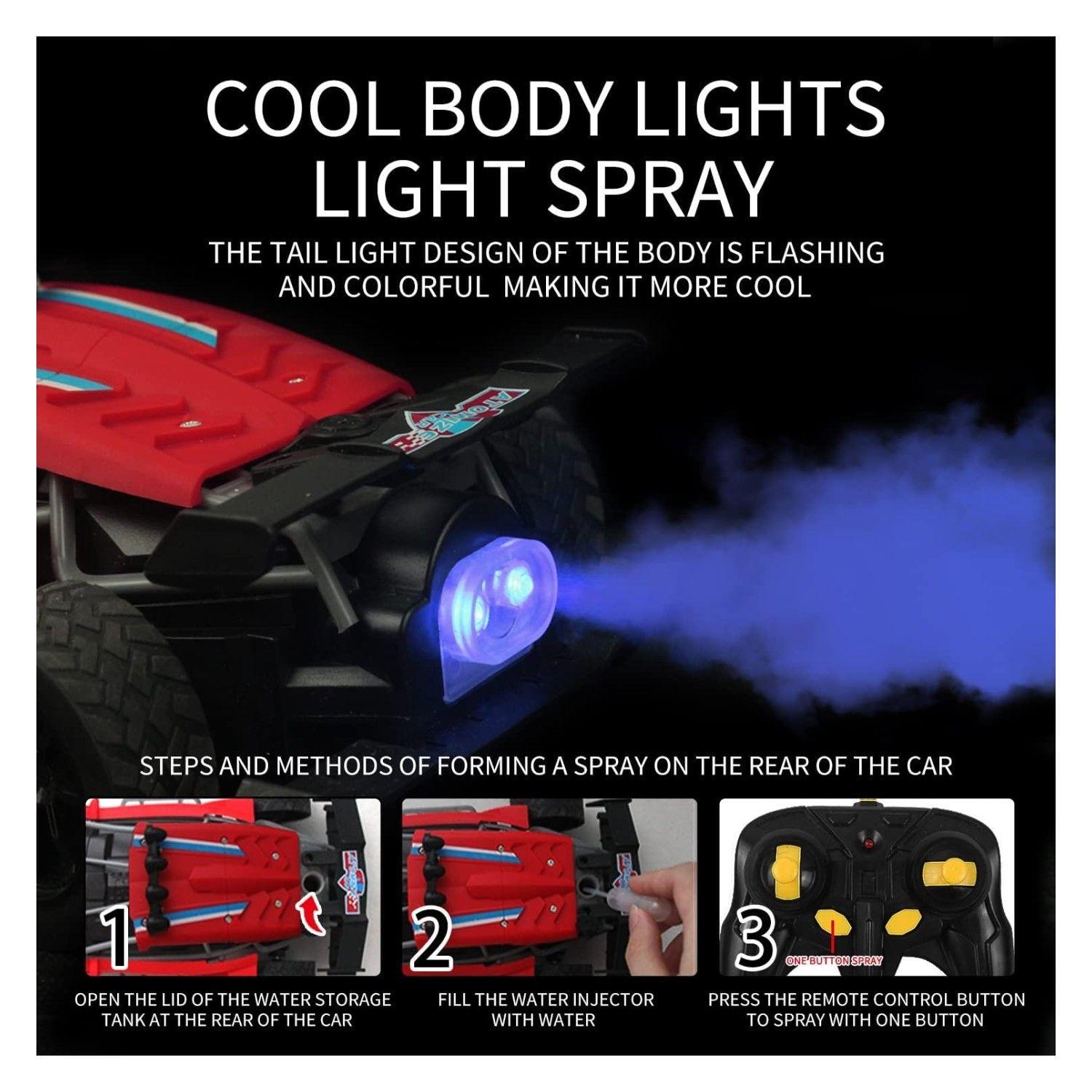 Auto de carrera RC Luz Música y Vapor Trasero DBG1759R Rojo-6