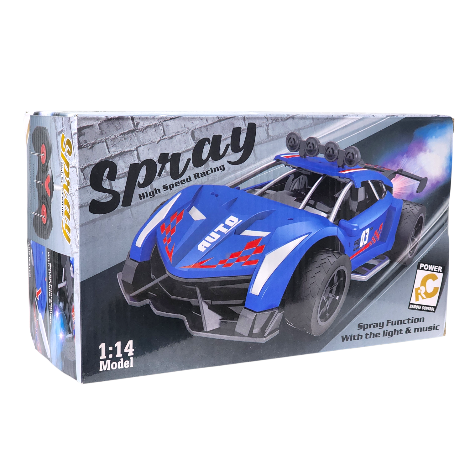 Auto de carrera RC Luz Música y Vapor Trasero DBG1759R Rojo-7