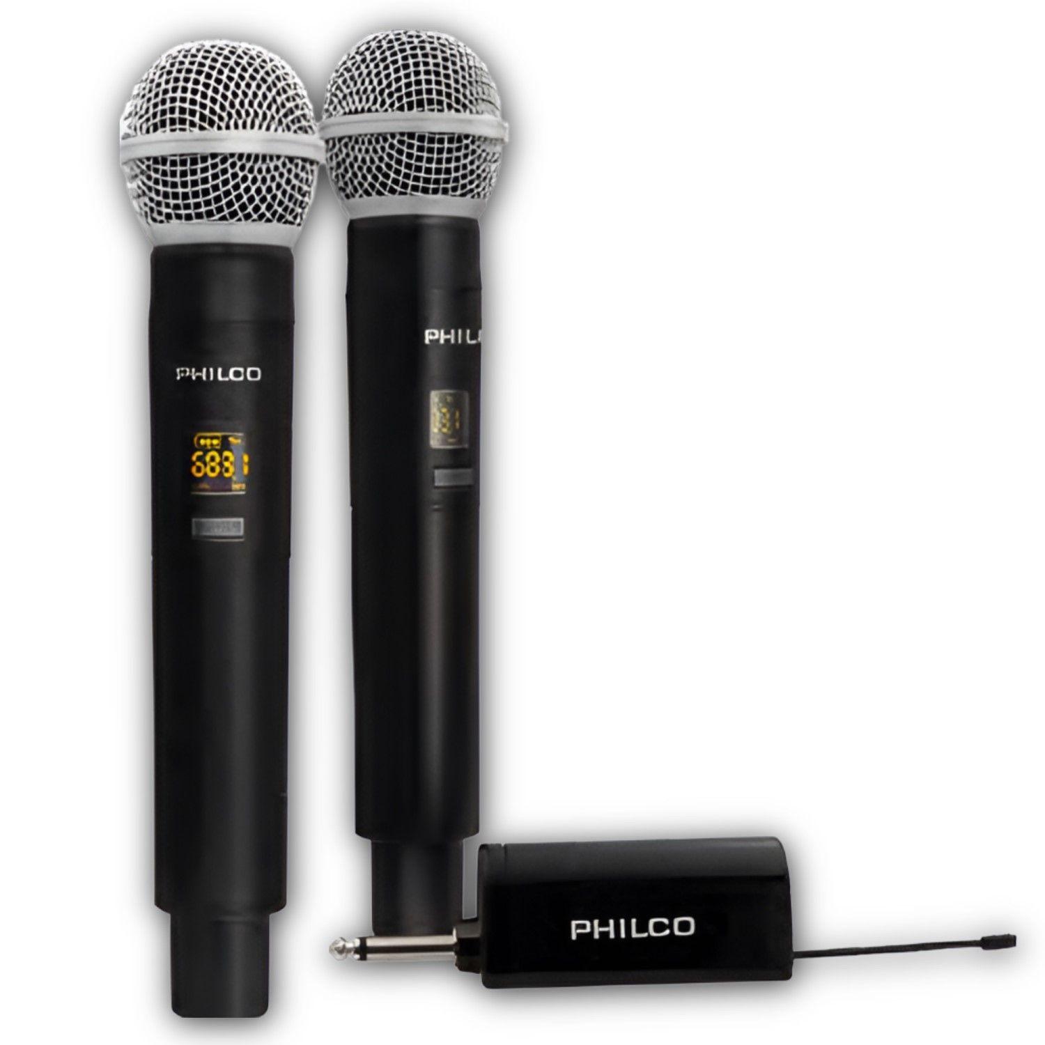 Kit Micrófonos Inalámbricos UHF Philco WM314 con Receptor -3