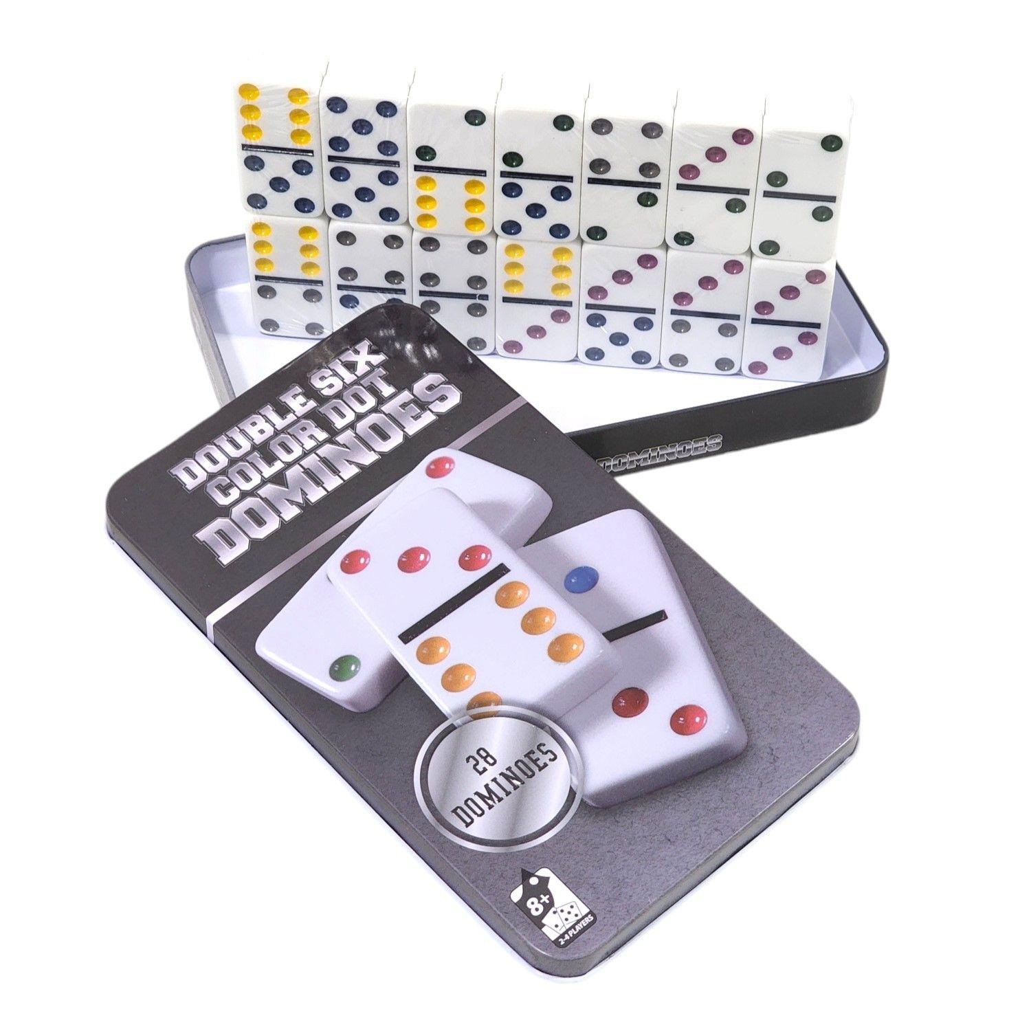 Juego de Domino 28 Pz Double Six Puntos Colores 12036-0
