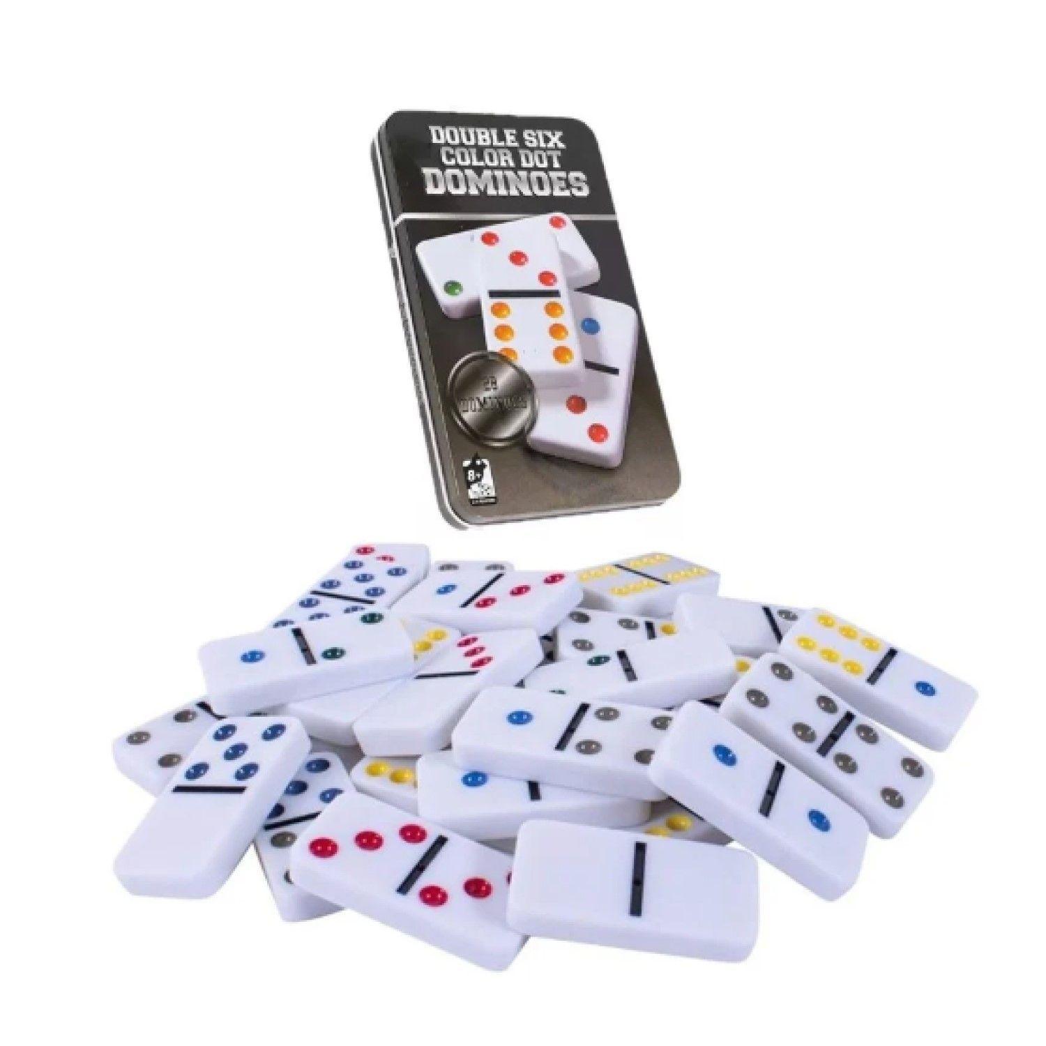 Juego de Domino 28 Pz Double Six Puntos Colores 12036-1