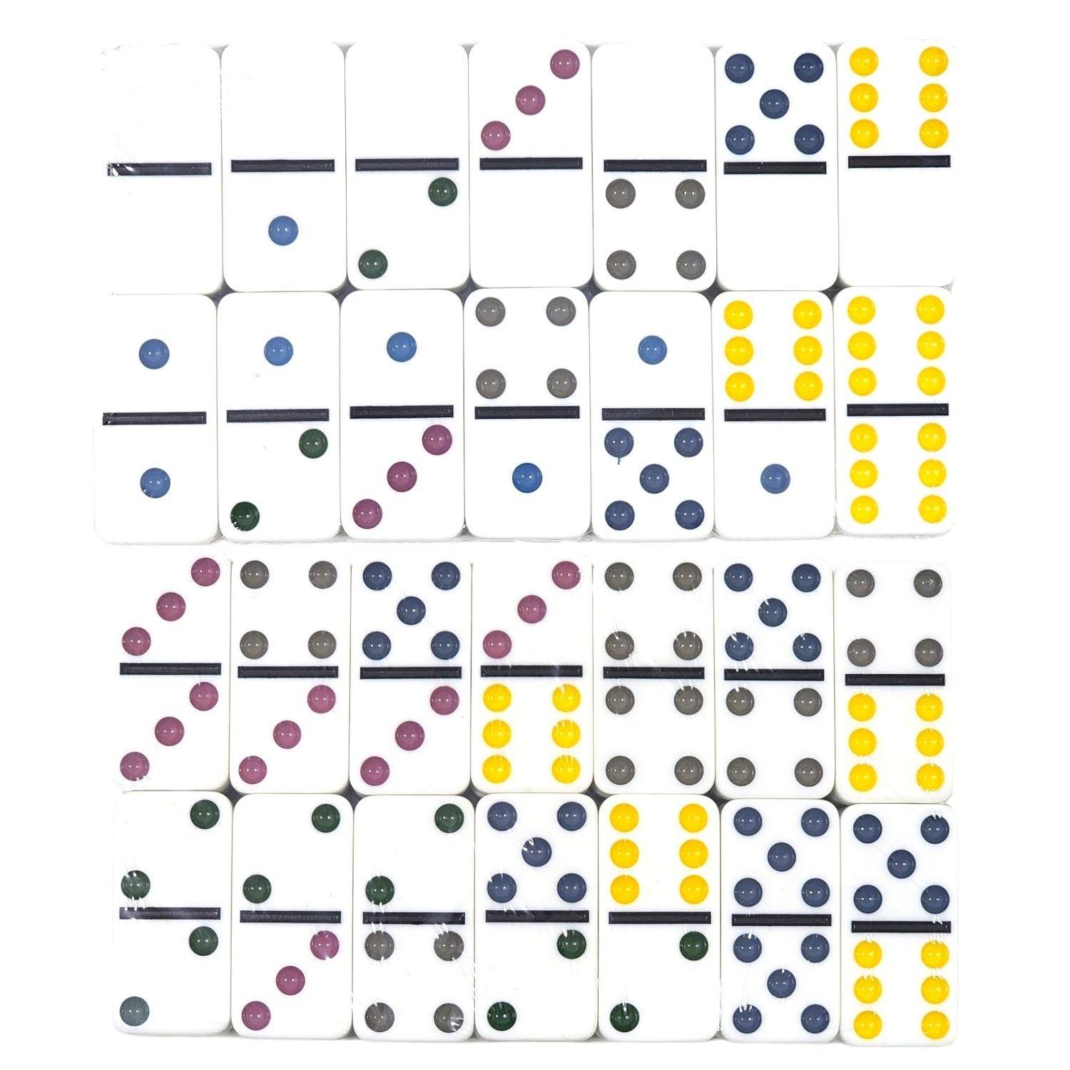 Juego de Domino 28 Pz Double Six Puntos Colores 12036-2