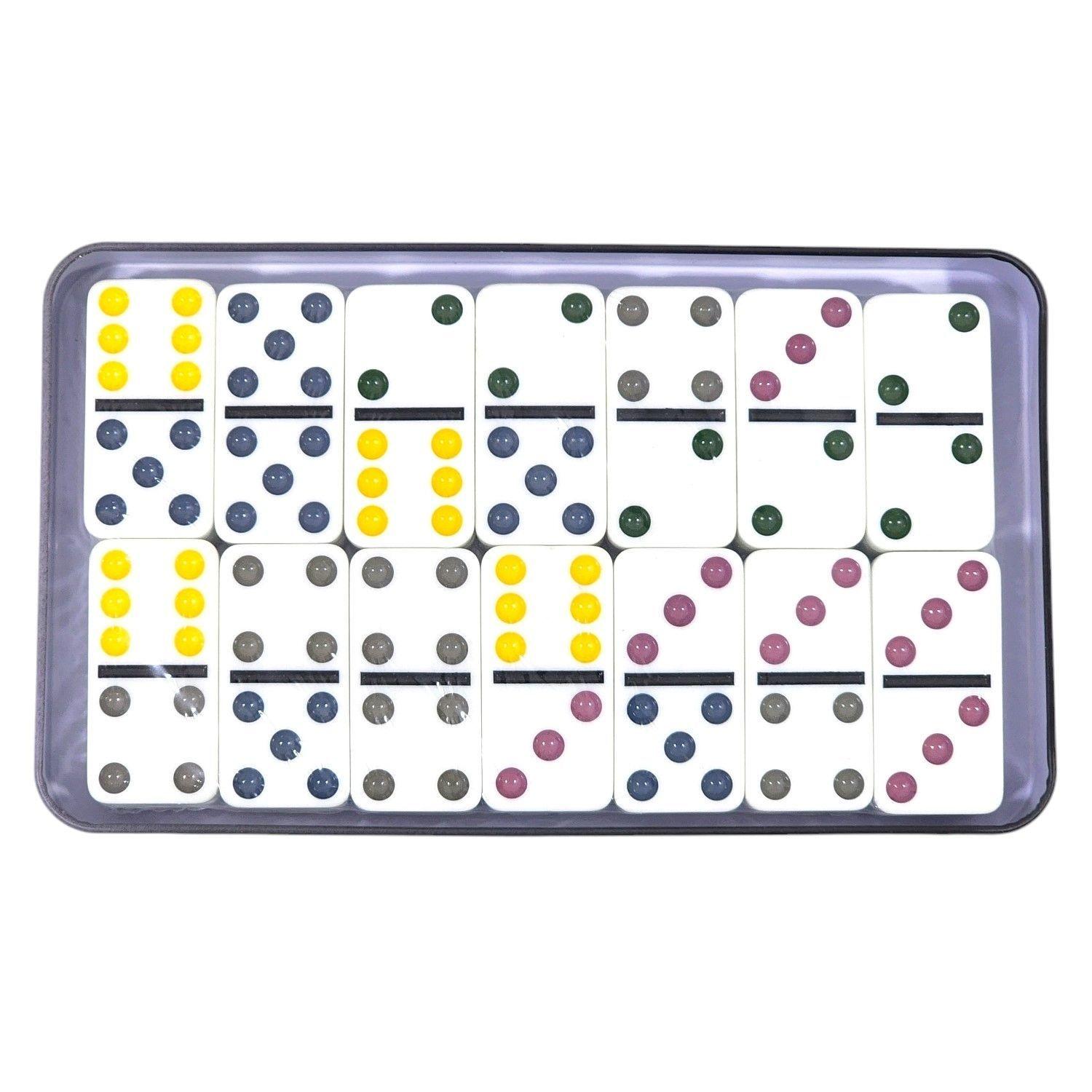 Juego de Domino 28 Pz Double Six Puntos Colores 12036-3