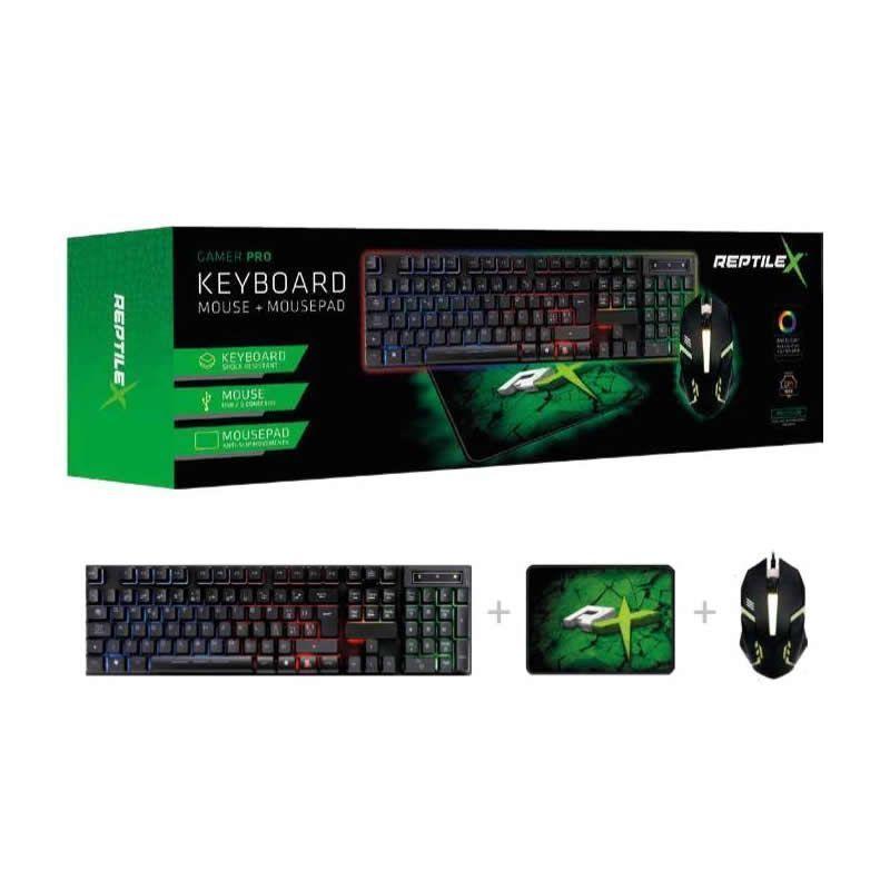 Kit Gamer 3 en 1 Teclado Mouse y Pad ReptileX Led-2