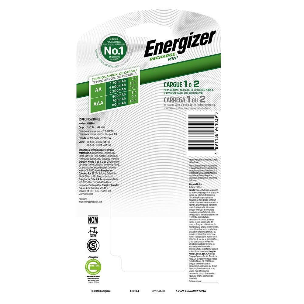 Cargador de Pilas Energizer Mini + 2 Pilas AA-1