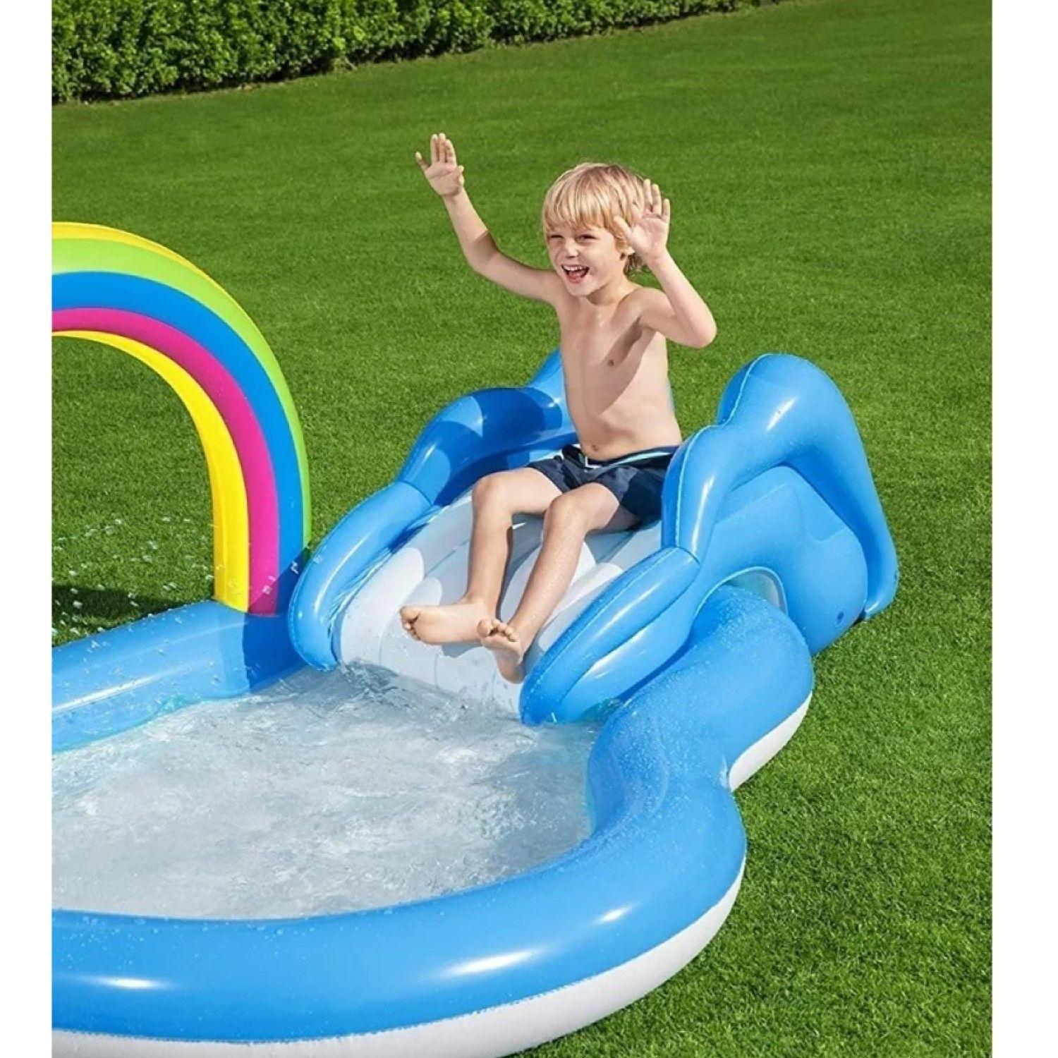 Piscina  Inflable Play Center Arco Iris Tobogán Bestway 53092-6