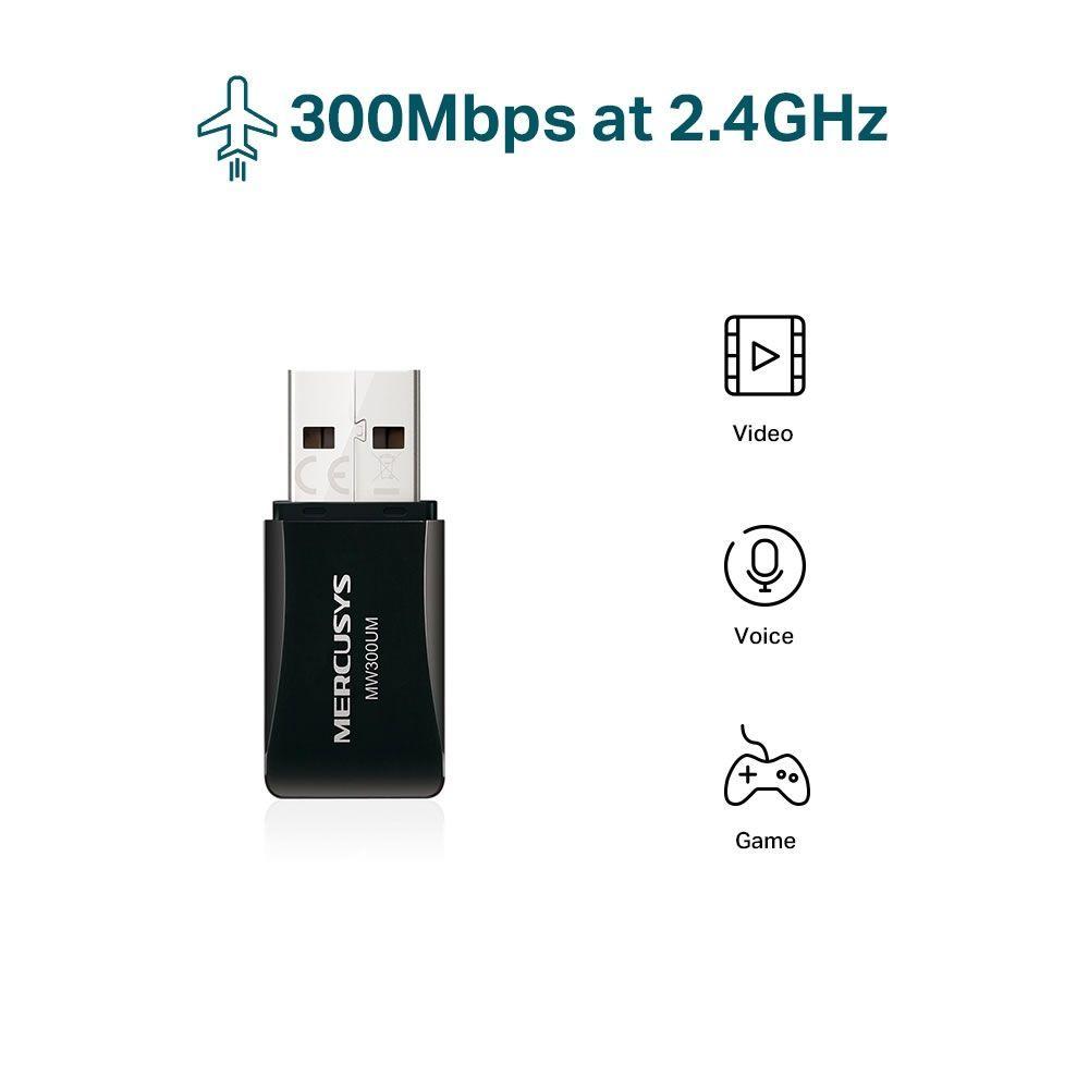 Mini Adaptador Usb Wifi N 300mbps Mercusys-2