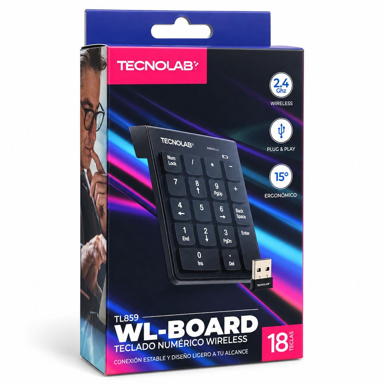 Teclado Numérico Inalámbrico Tecnolab TL859 18 Teclas-3