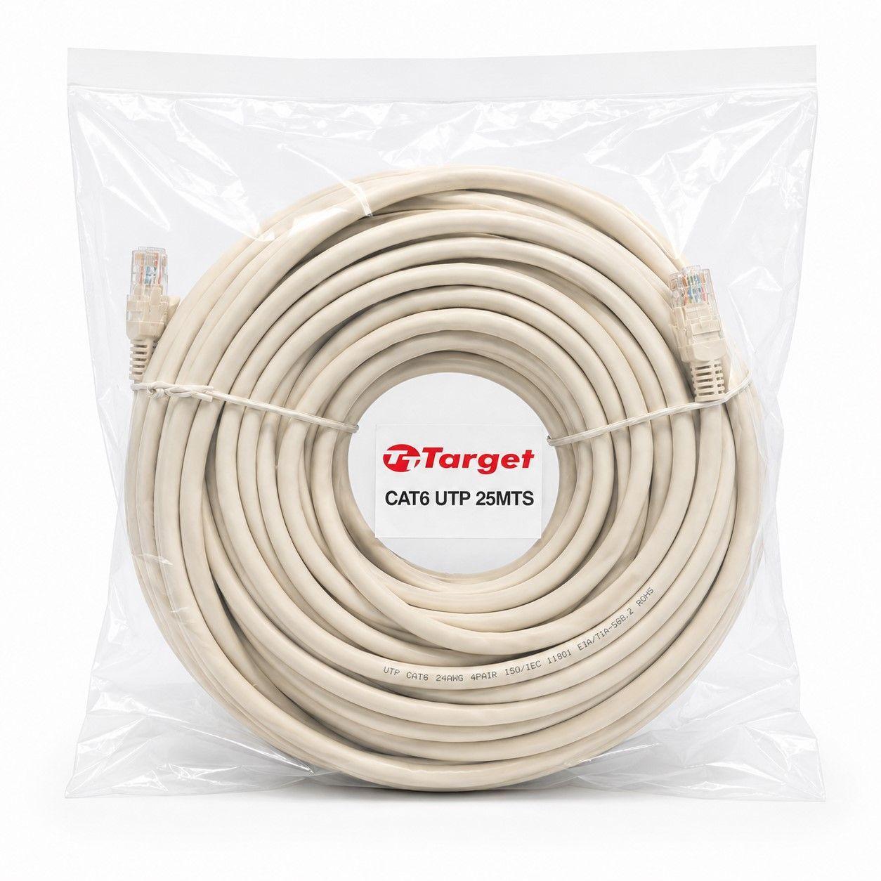 Cable de Red Target 25 mts Patch Cord UTP Cat 6-0