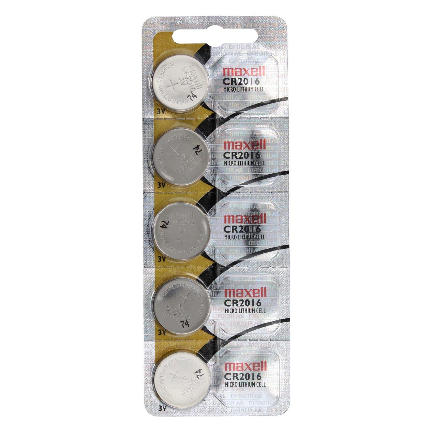 Pack 5 Pilas CR 2016 3v Maxell Tipo Botón Holograma-1