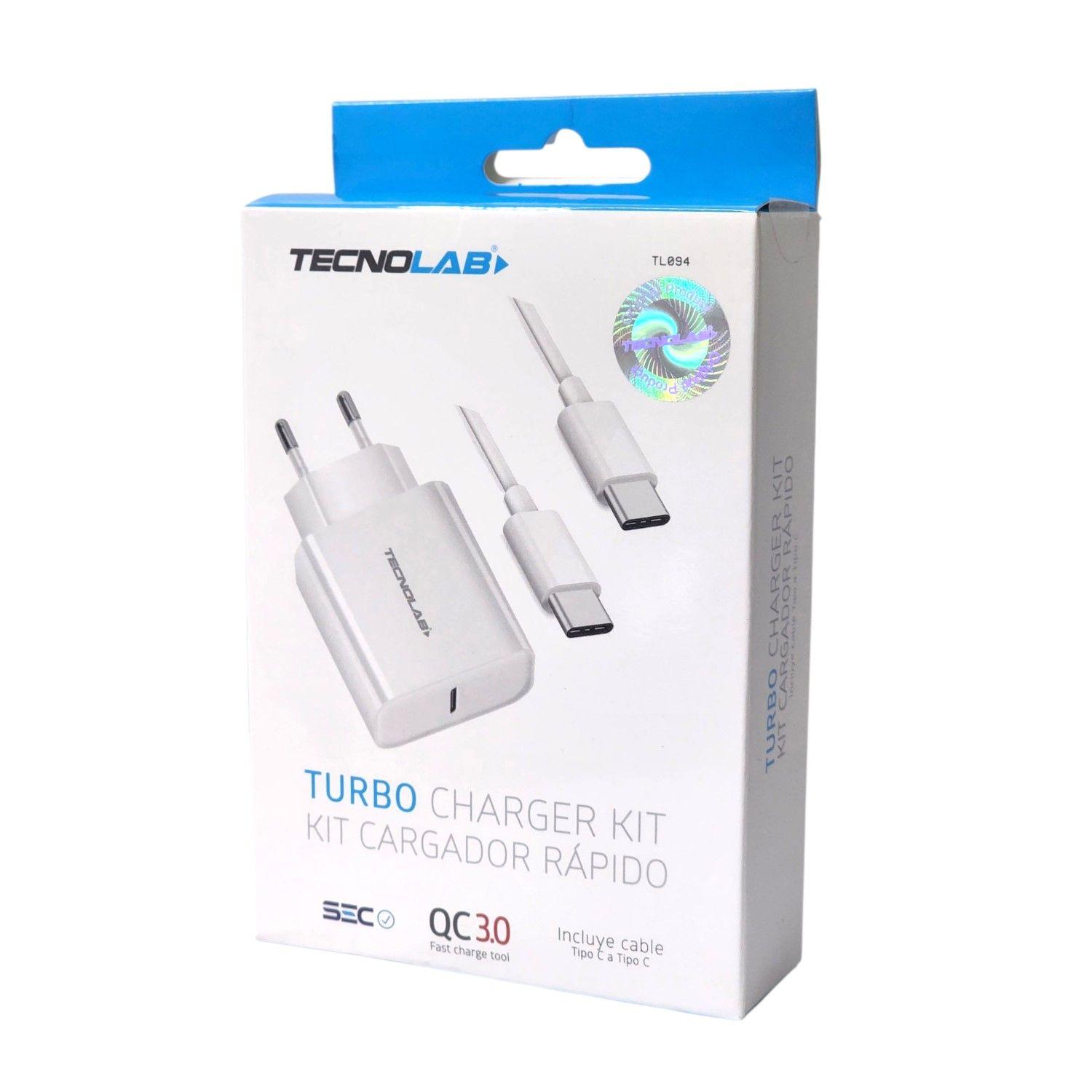 Cargador Rápido 3.0 18W + Cable USB-C a USB-C TL094 Tecnolab-2